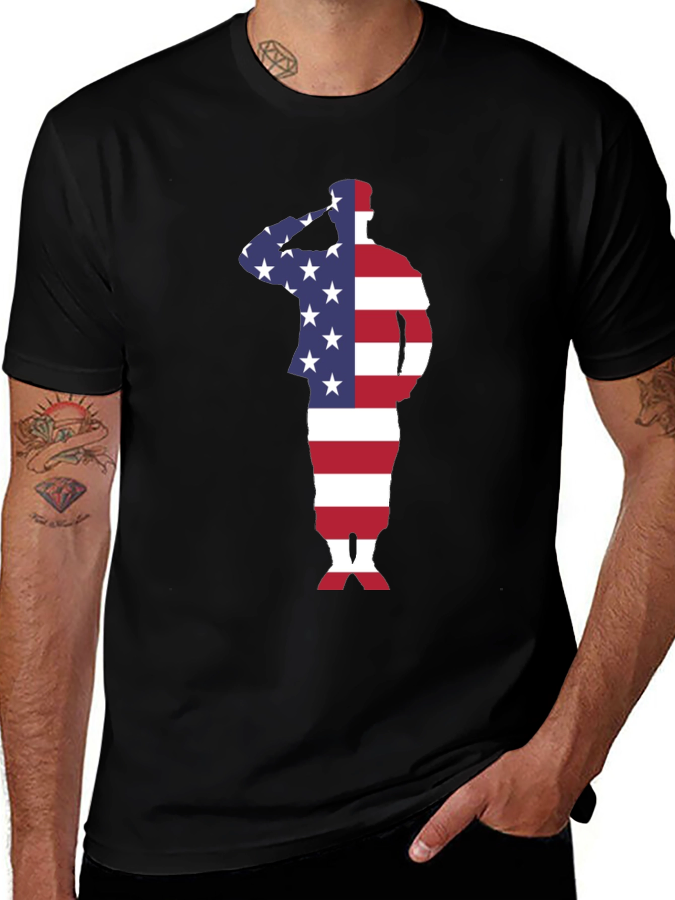 Variant 24 of American Flag Soldier T-Shirt