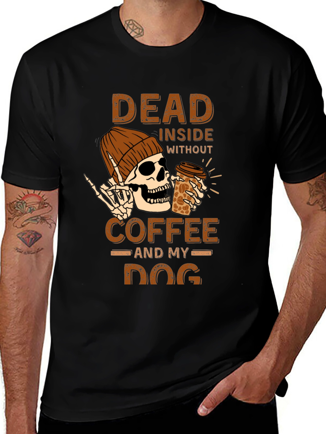 Variant 17 of Dead Inside Coffee Dog Graphic Tee
