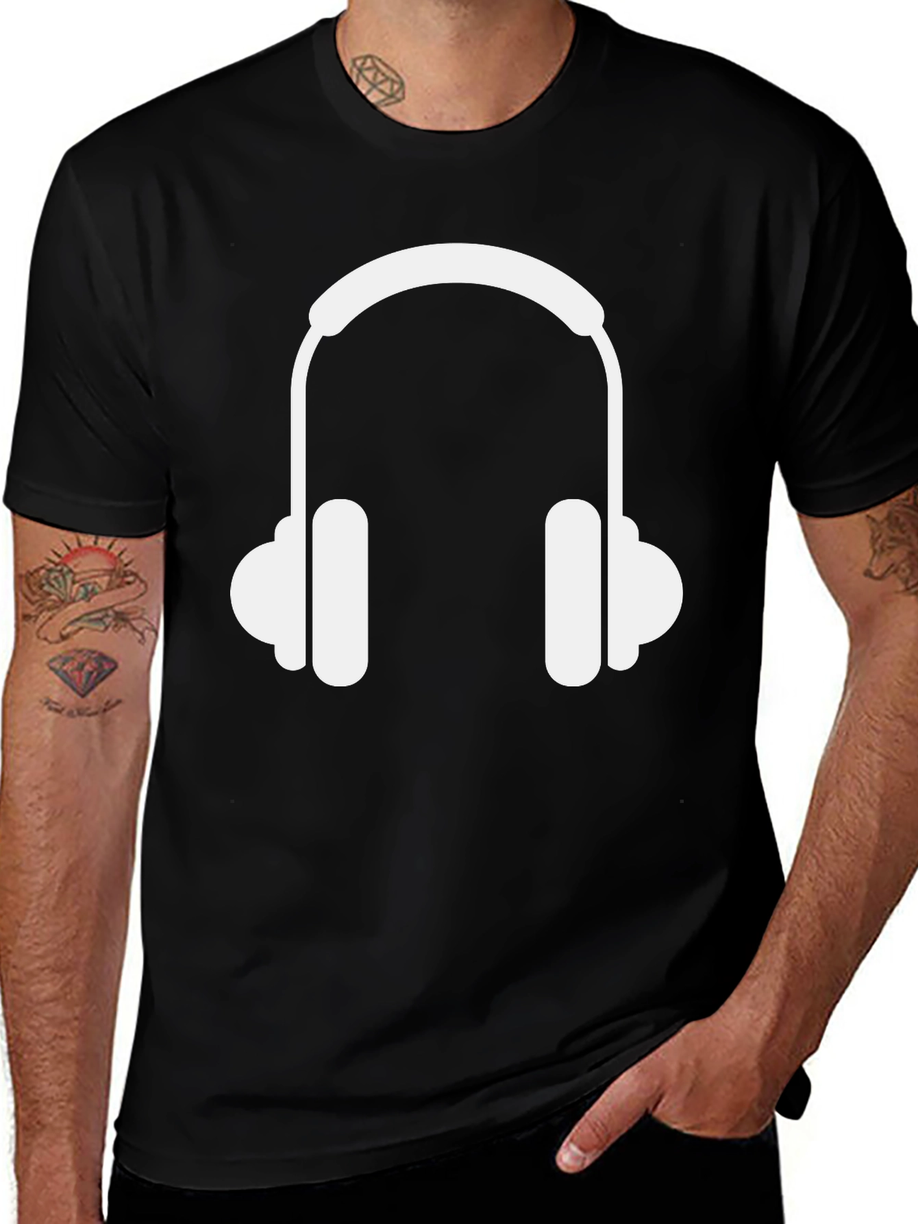 Variant 12 of Headphone Graphic Tee - Casual Style