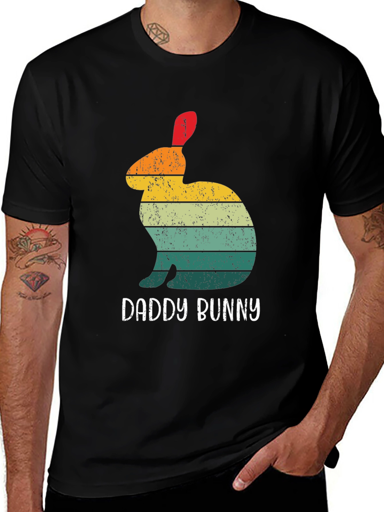 Daddy Bunny Retro T-Shirt - Easter Gift for Dad
