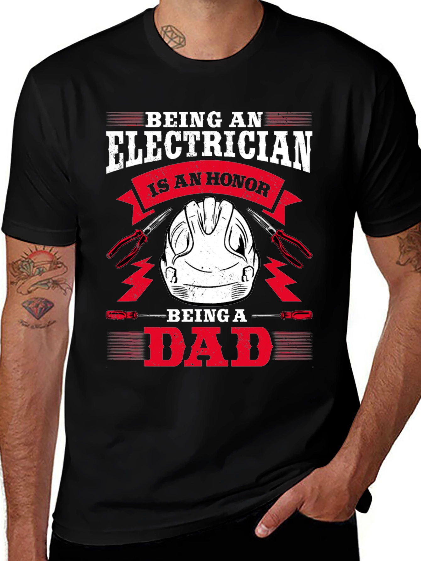 Variant 6 of Electrician Dad T-Shirt: Honor & Duty