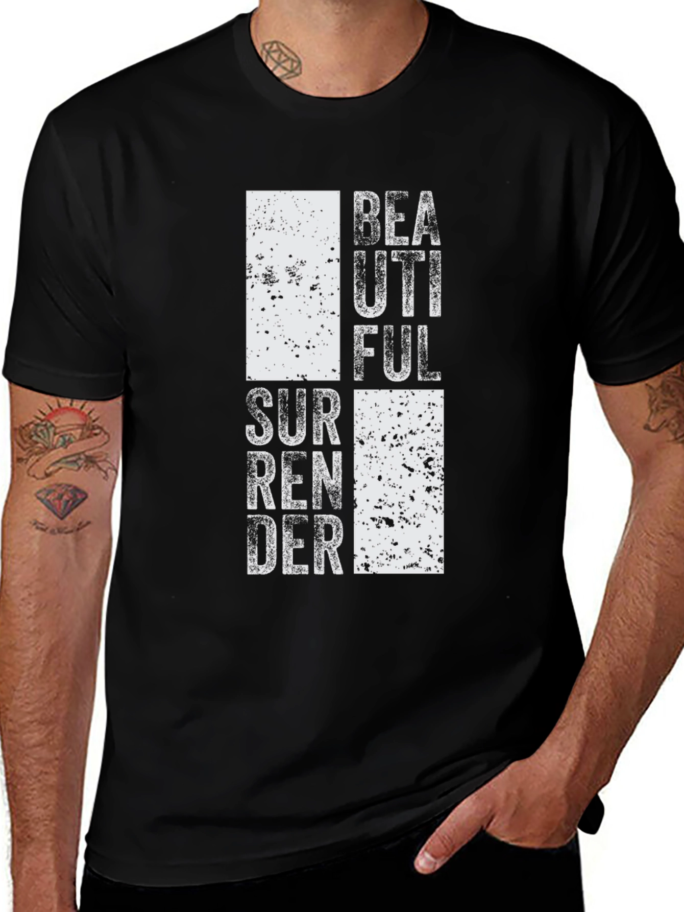 Variant 5 of Beautiful Surrender Graphic Tee - Black Casual T-Shirt