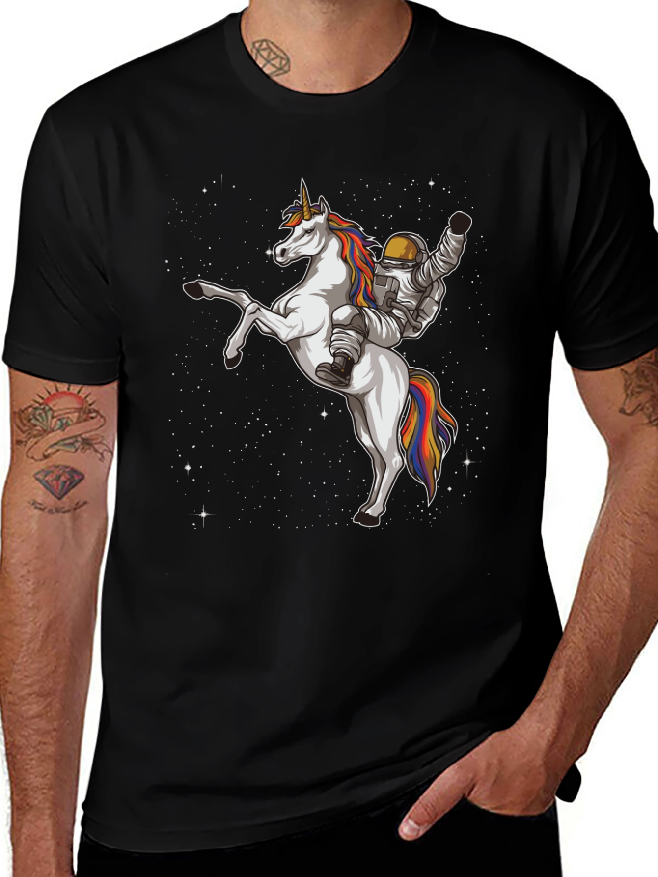 Variant 23 of Astronaut Riding Unicorn Graphic T-Shirt