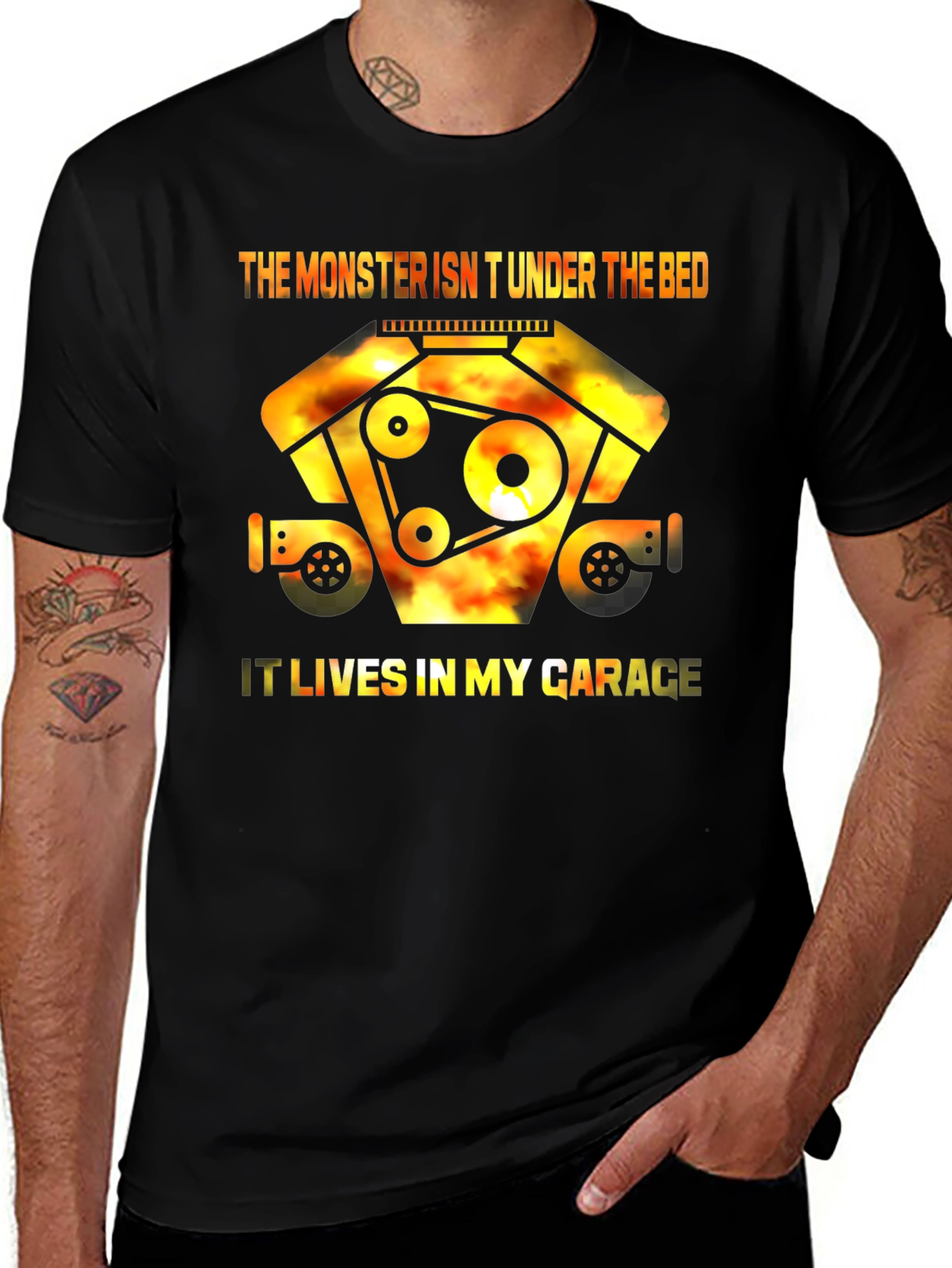 Monster in Garage T-Shirt - Auto Enthusiast Tee