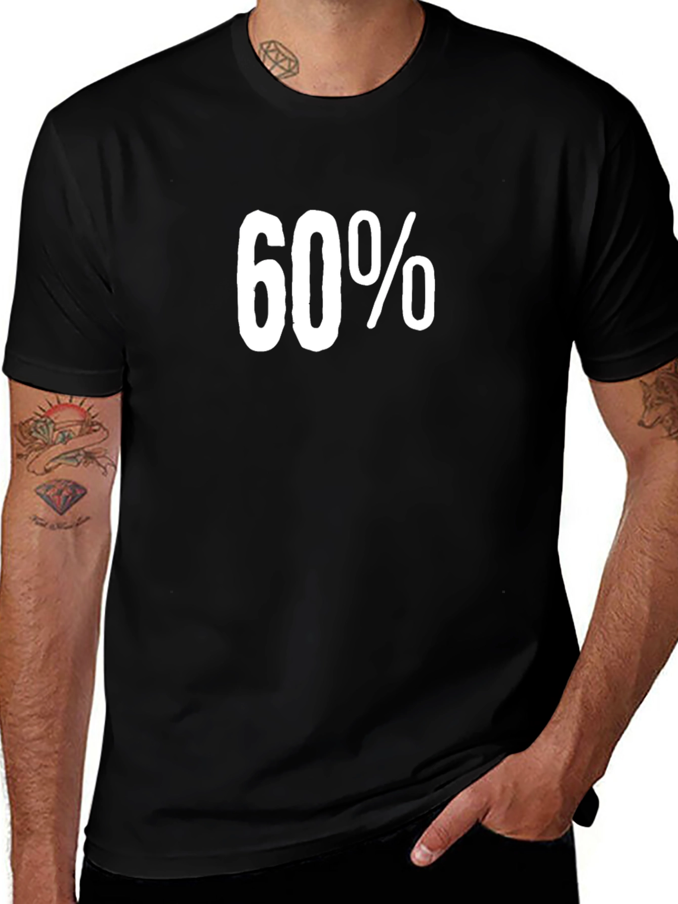 Variant 7 of 60 Percent Graphic Tee - Black Cotton Shirt