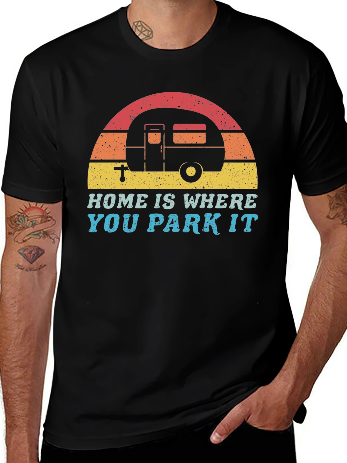 Home is Where You Park It Retro Camping Tee