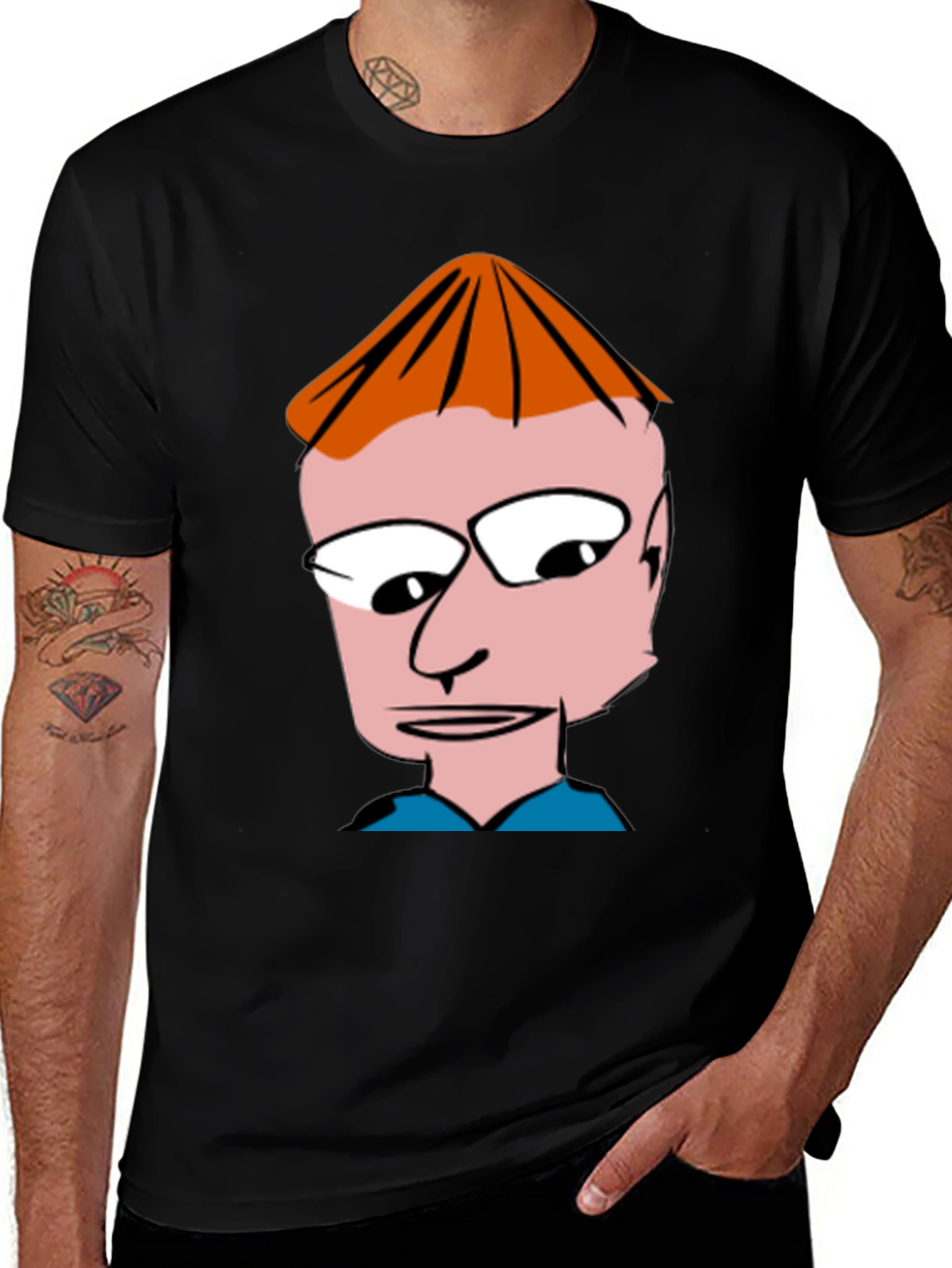 Variant 22 of Cartoon Graphic Black T-Shirt