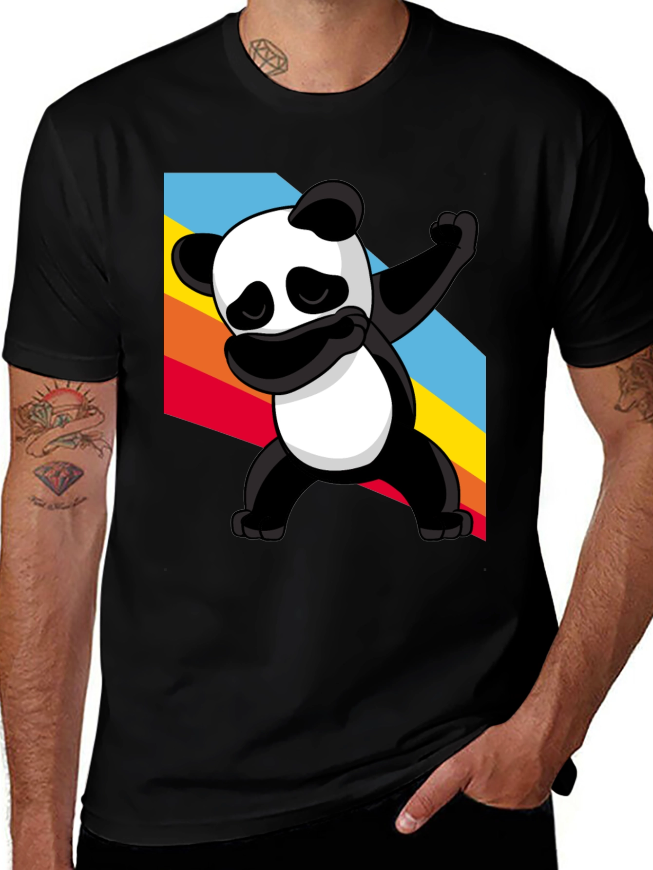 Variant 30 of Dabbing Panda Graphic Tee - Stylish Black T-Shirt