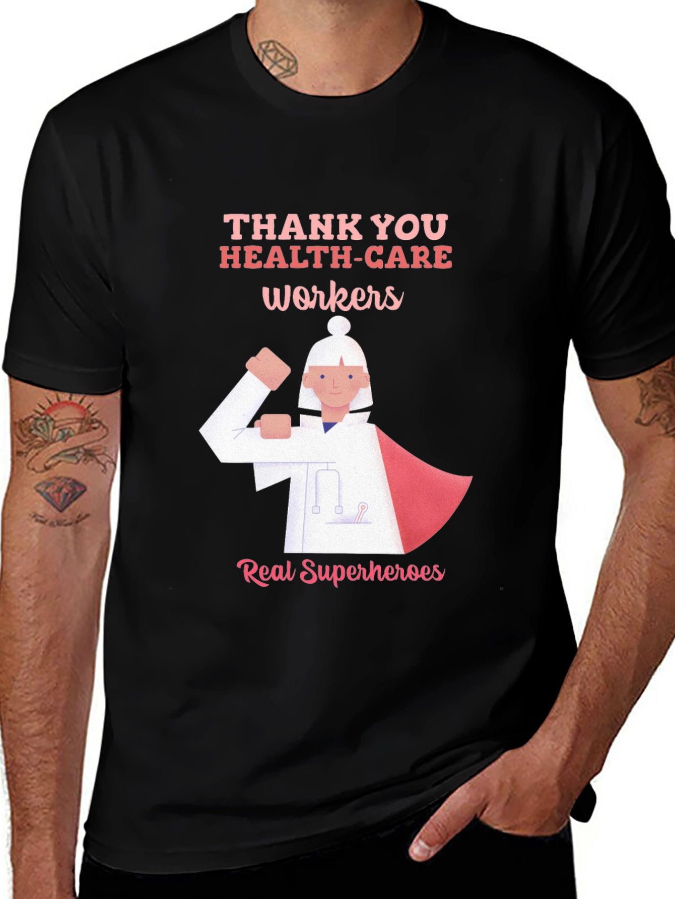 Variant 4 of Healthcare Worker Superhero T-Shirt