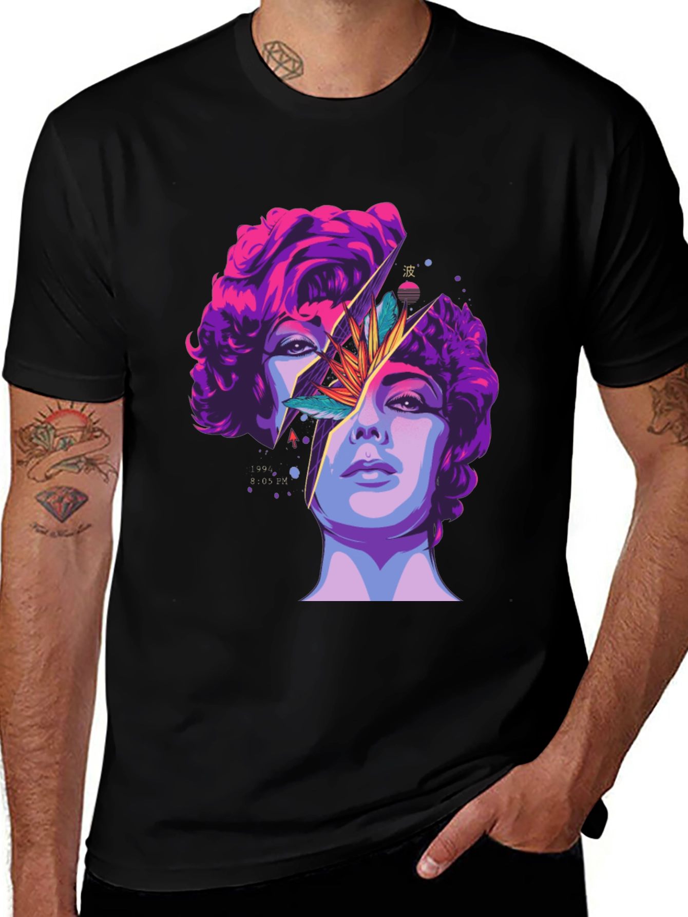 Variant 12 of Abstract Broken Face Graphic Tee