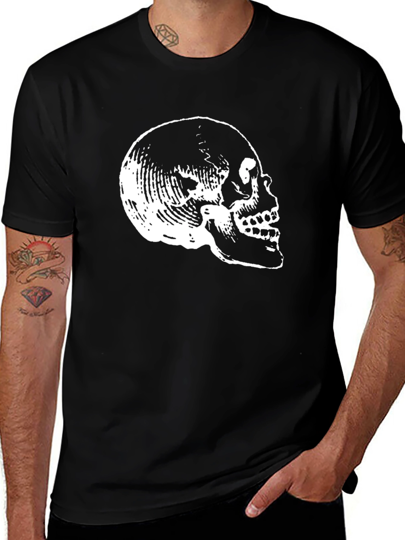 Variant 4 of Skull Graphic Black T-Shirt