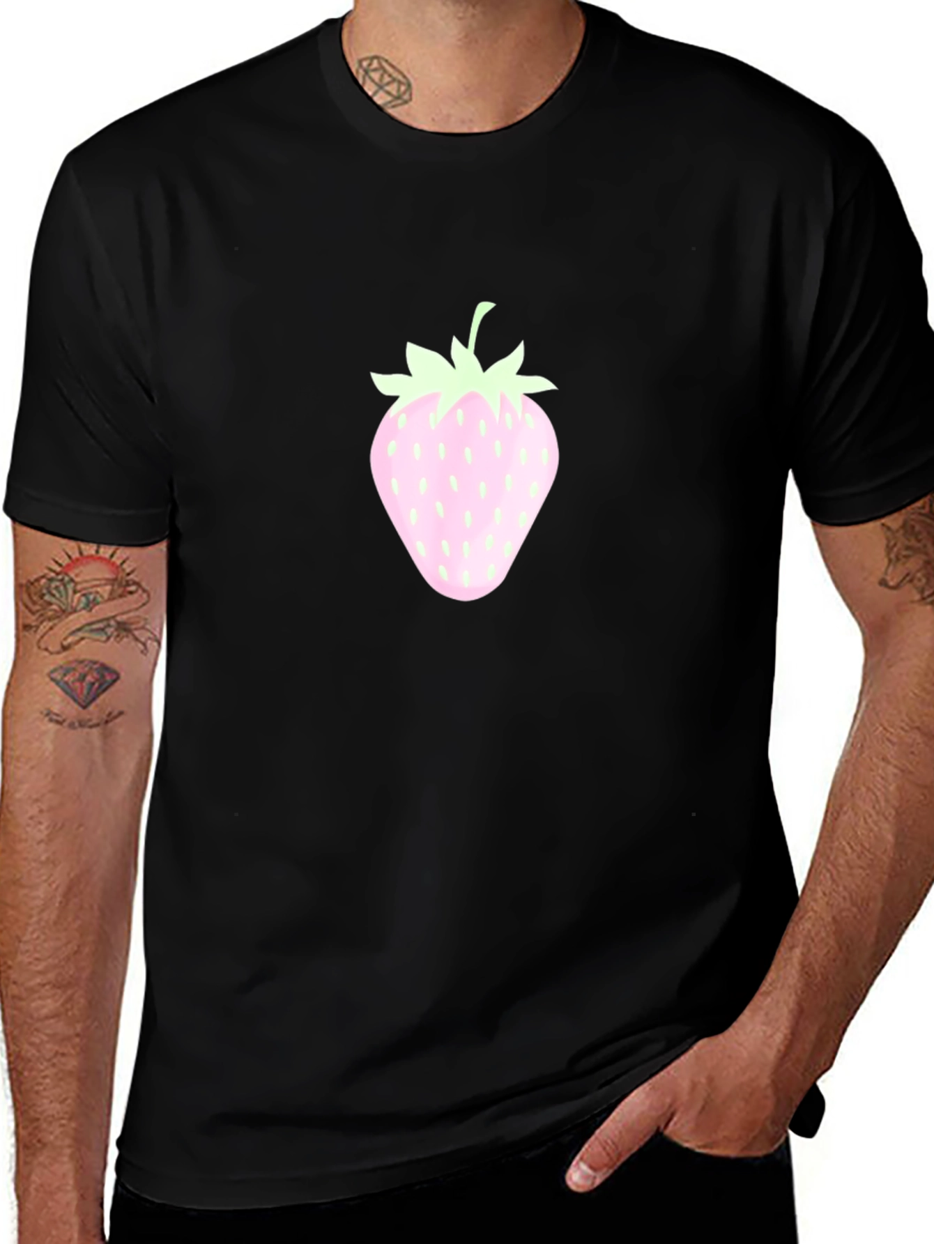 Variant 22 of Strawberry Graphic Black T-Shirt