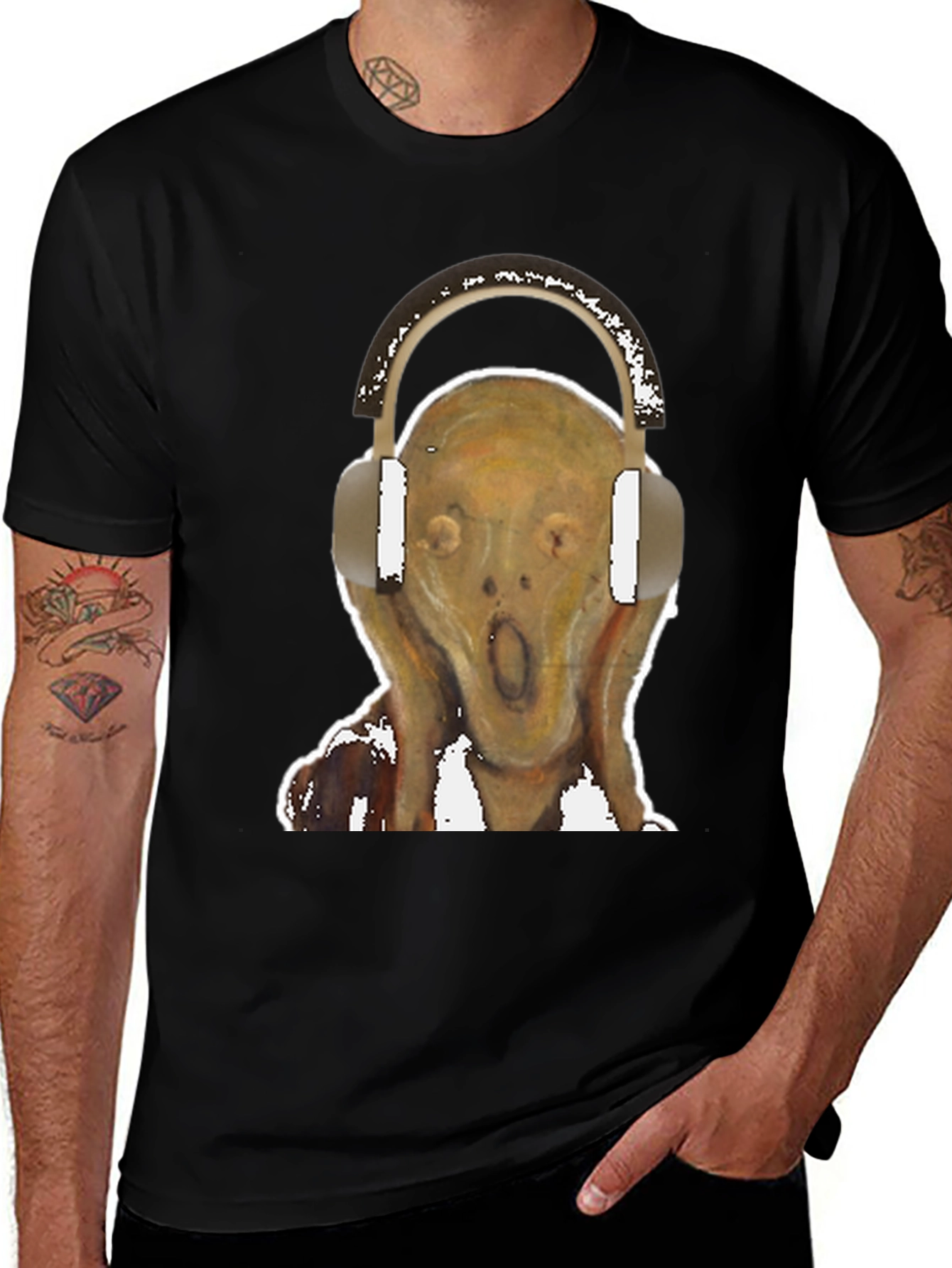 Variant 4 of Scream Headphones Graphic Tee - Cool Artistic T-Shirt