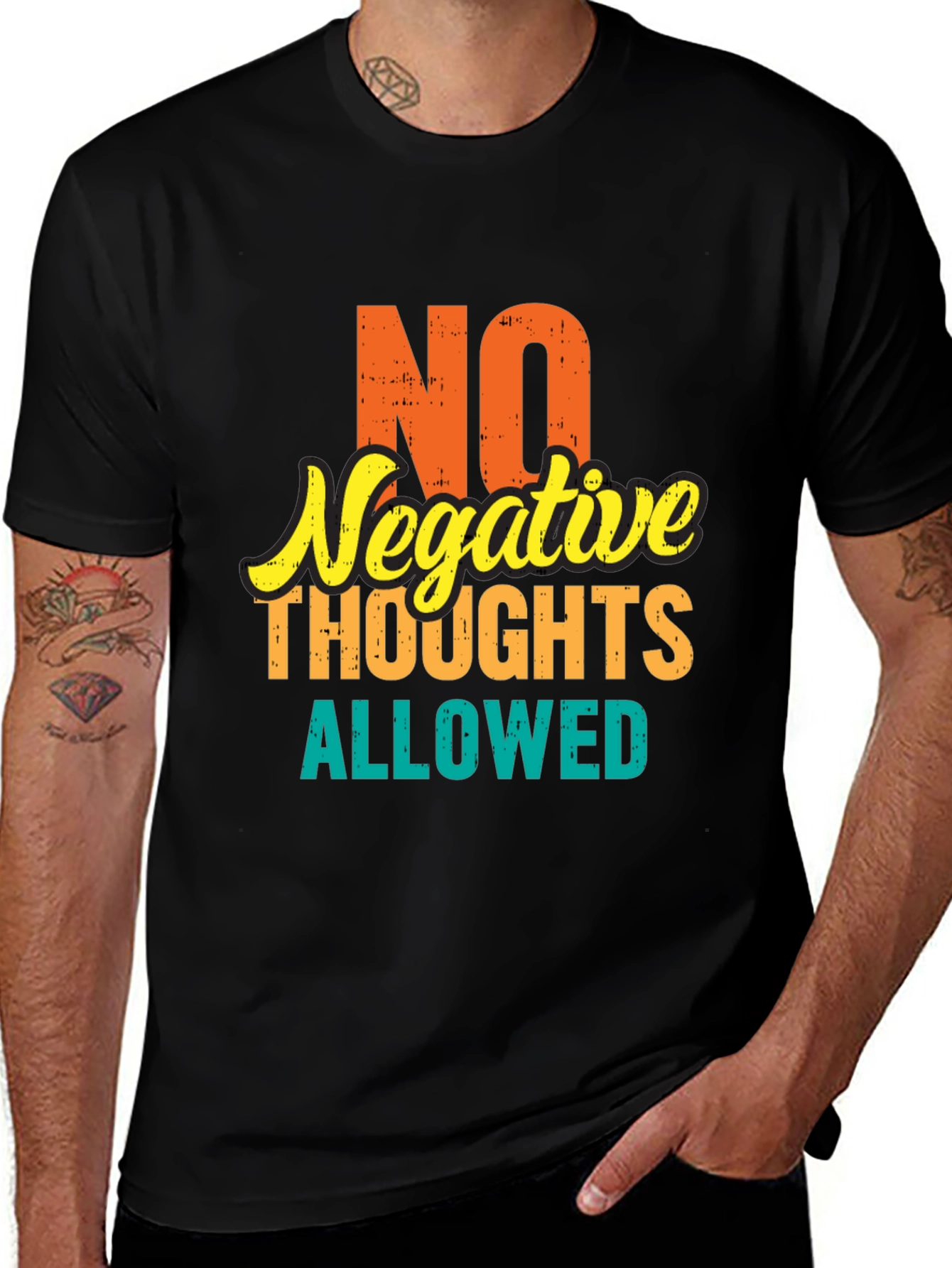 Variant 30 of Positive Vibes Tee: No Negative Thoughts Allowed