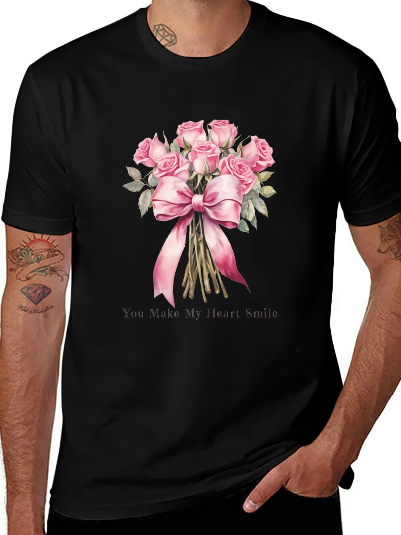 Variant 4 of Floral Roses Bouquet Graphic Tee for Him