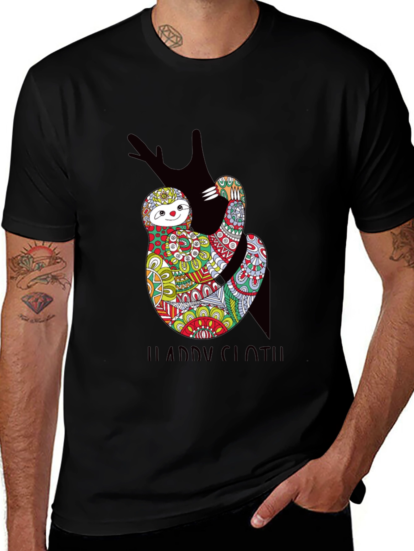 Variant 29 of Sloth Mandala T-Shirt: Unique Graphic Tee for Animal Lovers