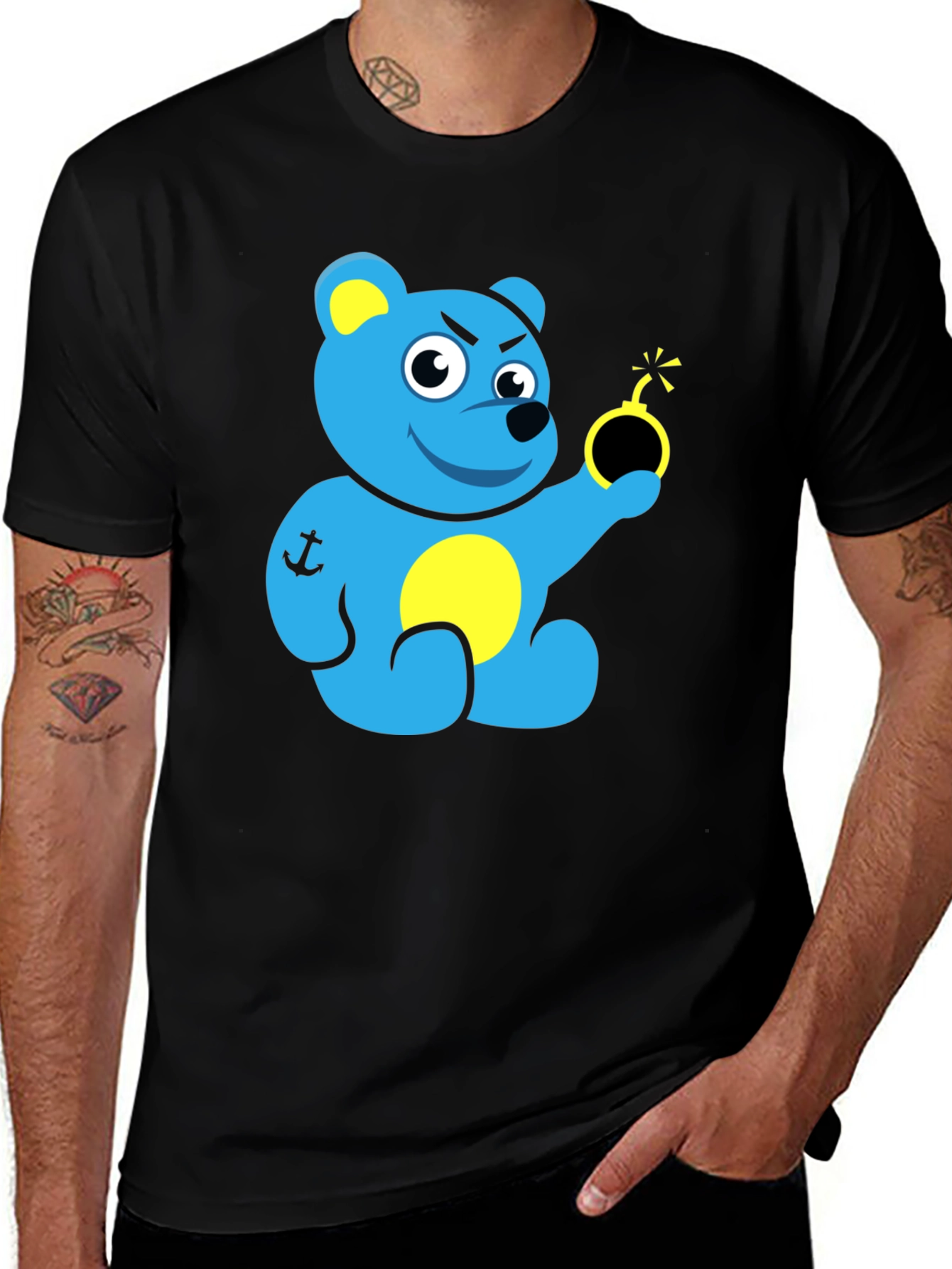 Variant 17 of Blue Bear Bomb T-Shirt - Explosive Style!