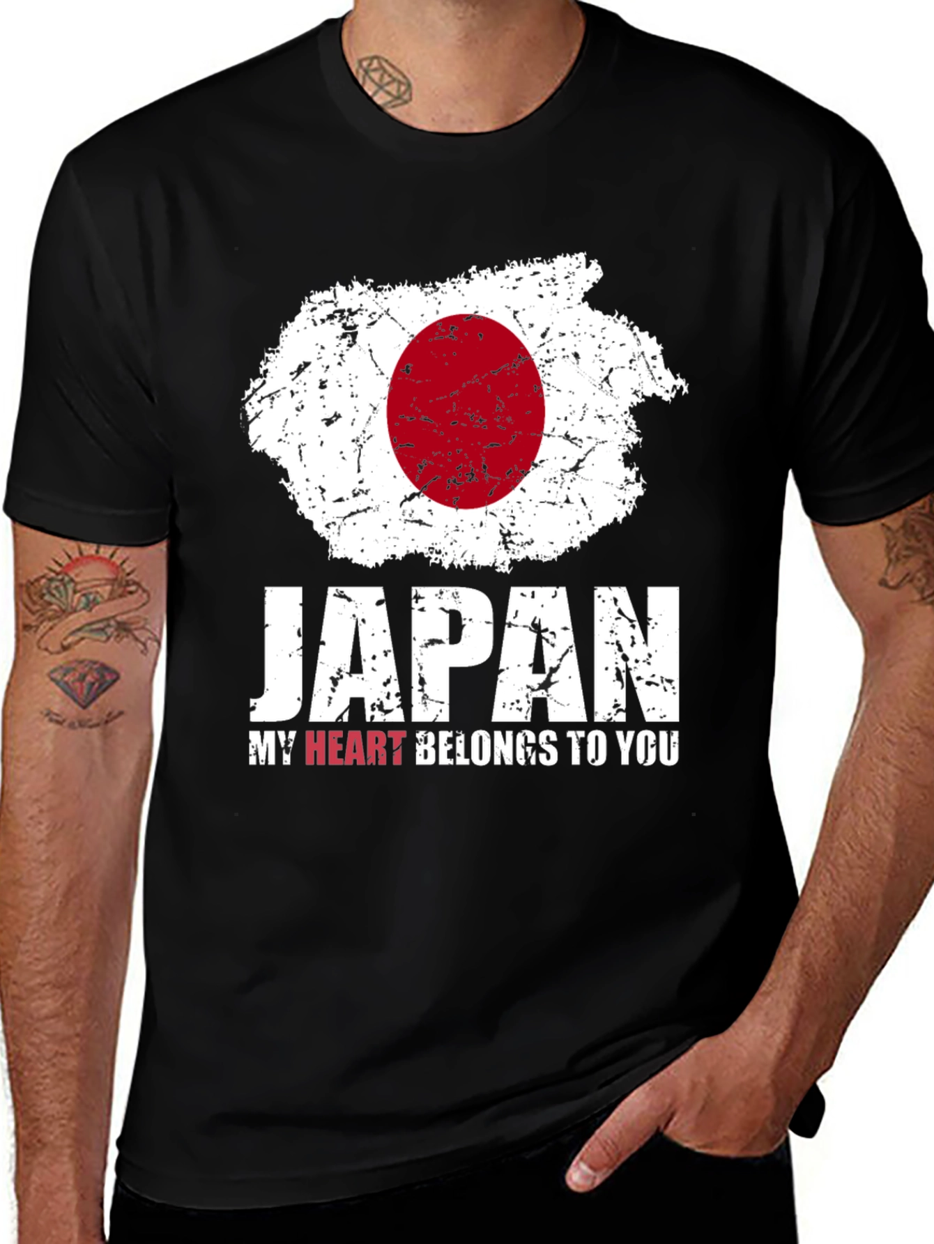 Variant 13 of Japan Flag T-Shirt - "My Heart Belongs to You"