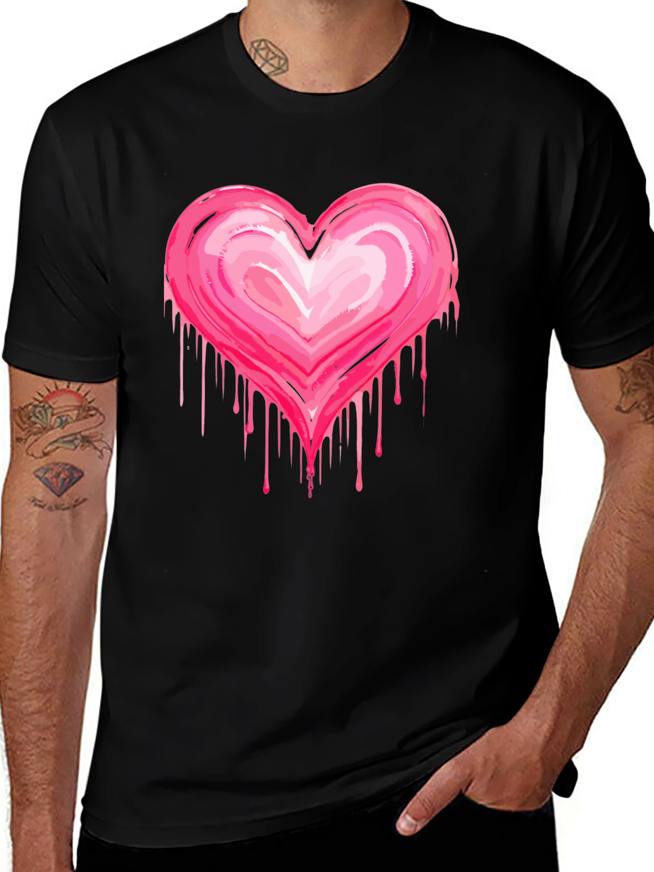 Heart Drip Tee - Bold Black T-Shirt