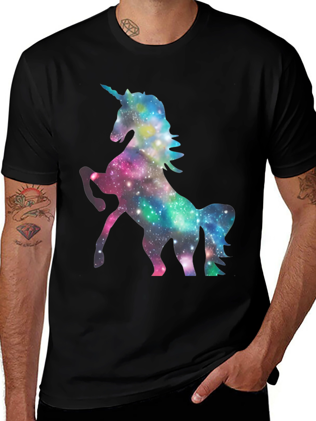 Variant 20 of Galaxy Unicorn Black T-Shirt