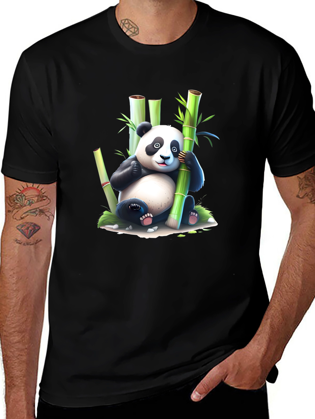 Variant 13 of Cute Panda & Bamboo Graphic T-Shirt