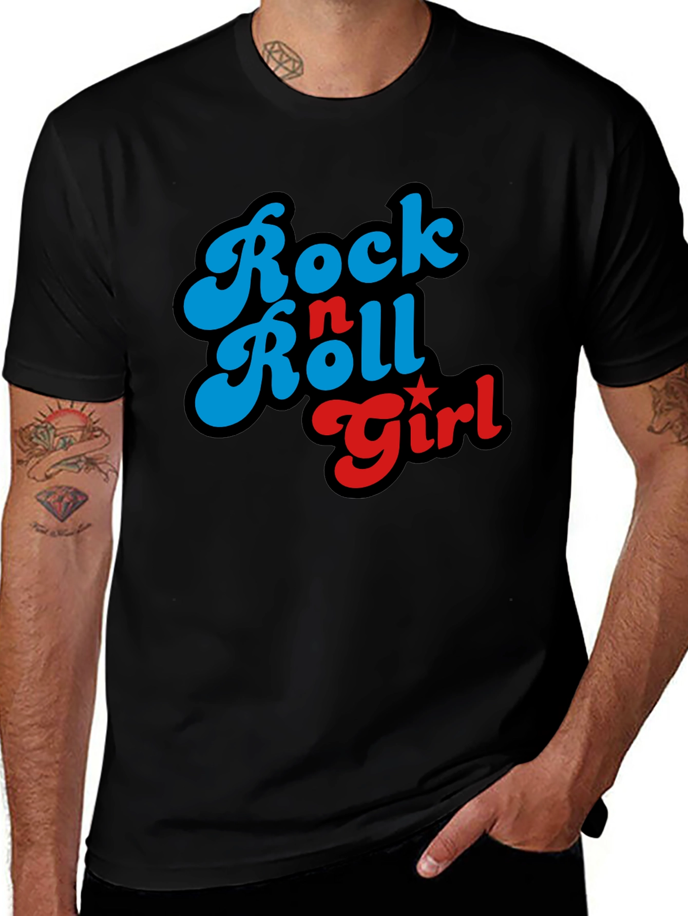 Variant 28 of Rock n Roll Girl T-Shirt - Retro Design