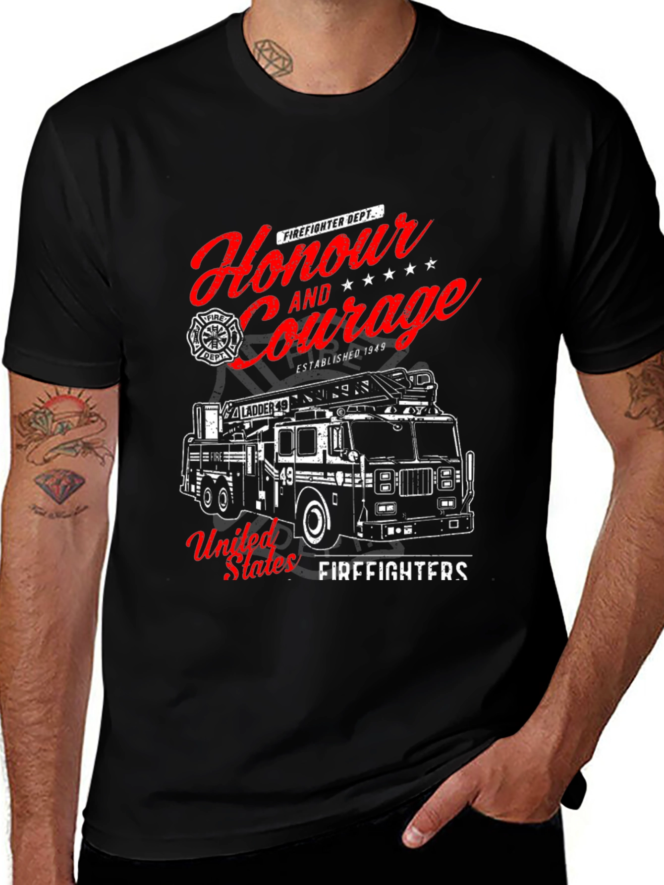 Variant 18 of Firefighter Honour and Courage T-Shirt