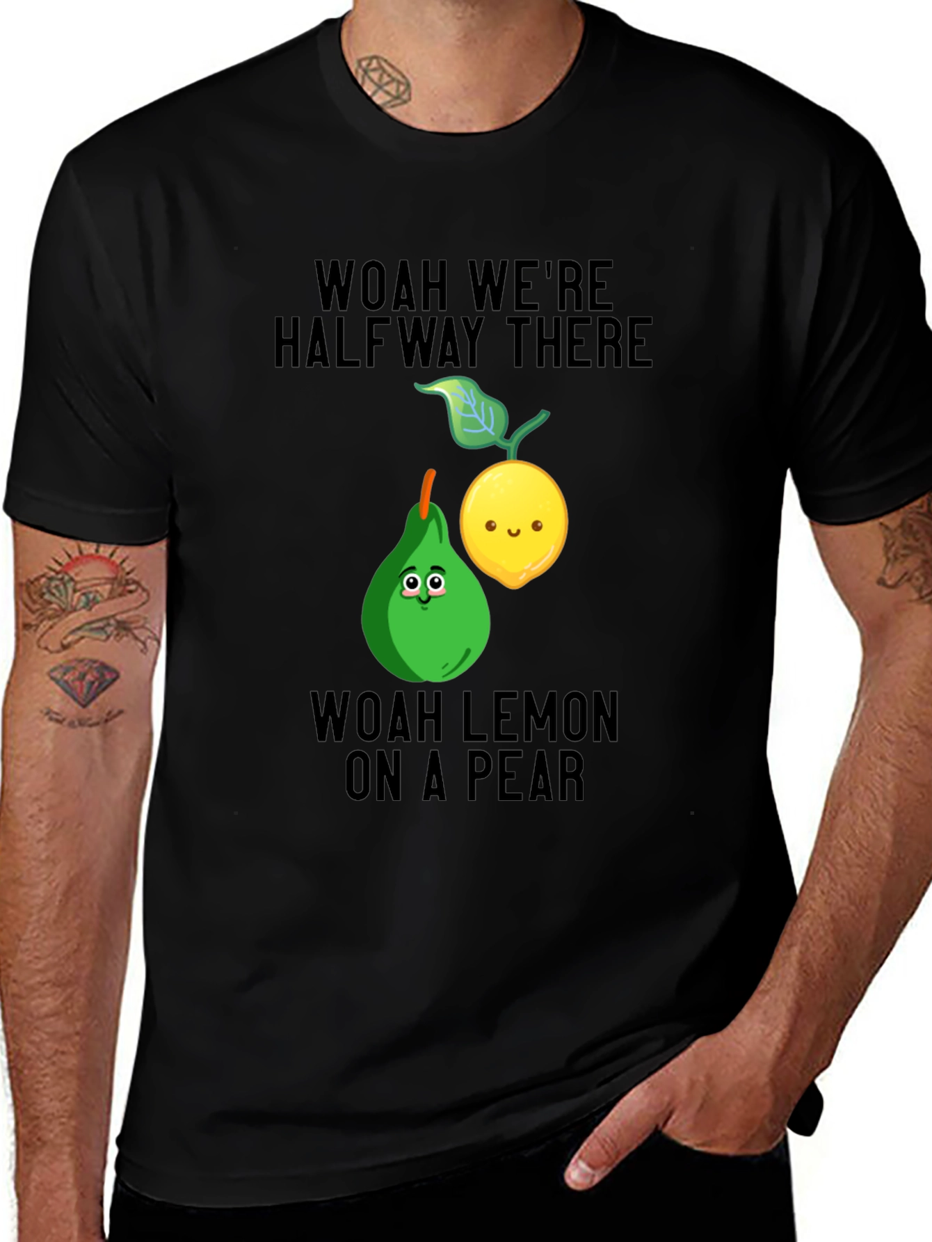 Black Woah Lemon on a Pear Graphic T-Shirt main image