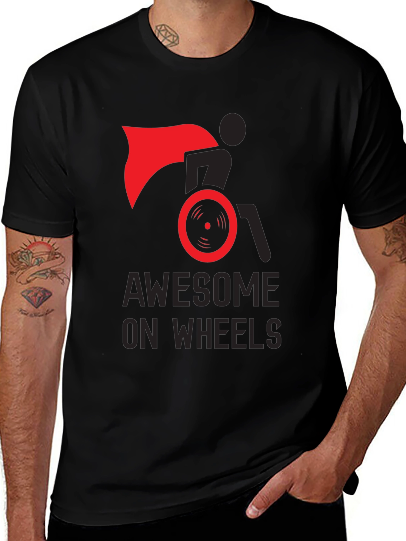 Awesome On Wheels T-Shirt - Super Hero Design