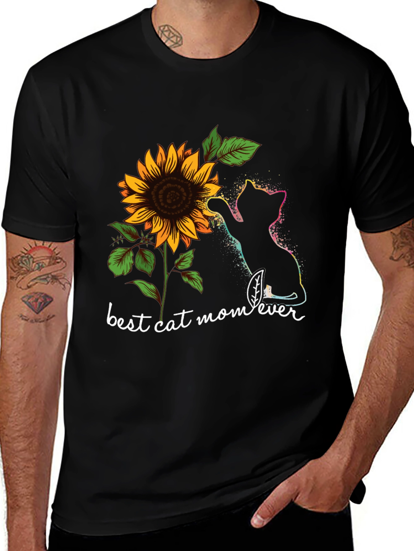 Variant 10 of Best Cat Mom Ever Sunflower T-Shirt