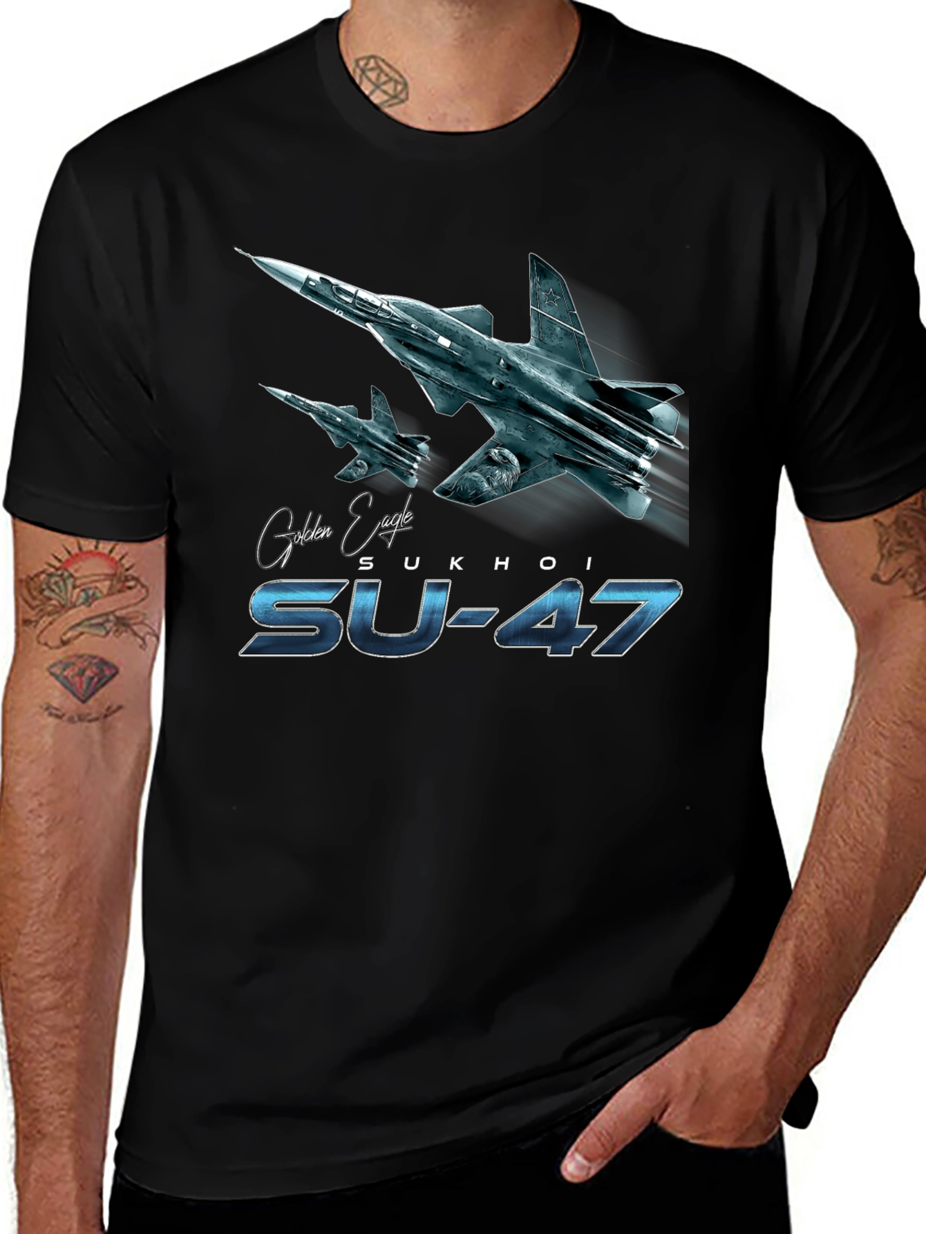 Sukhoi SU-47 T-Shirt - Golden Eagle