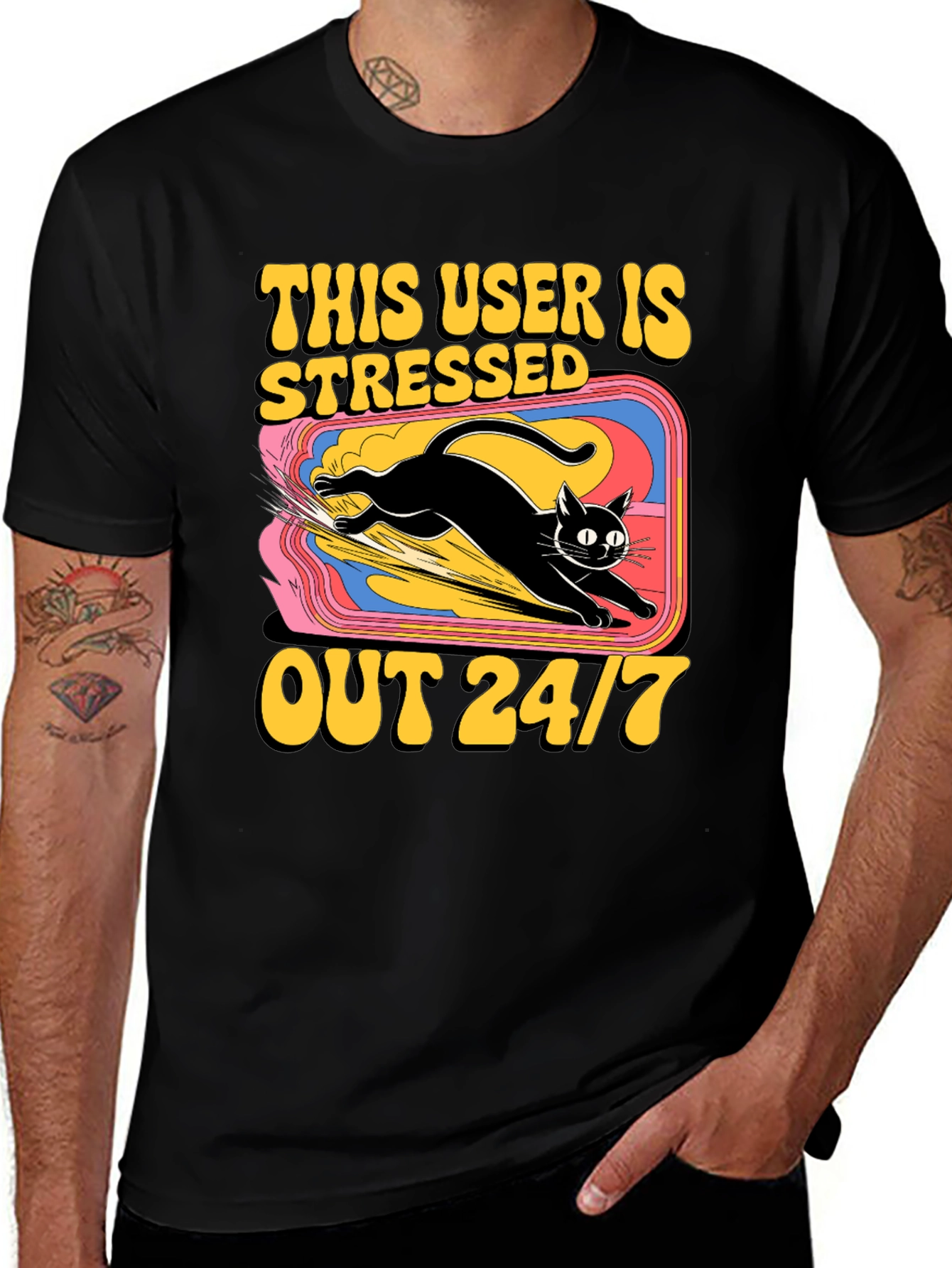 Variant 12 of Stressed Out Cat Graphic Tee