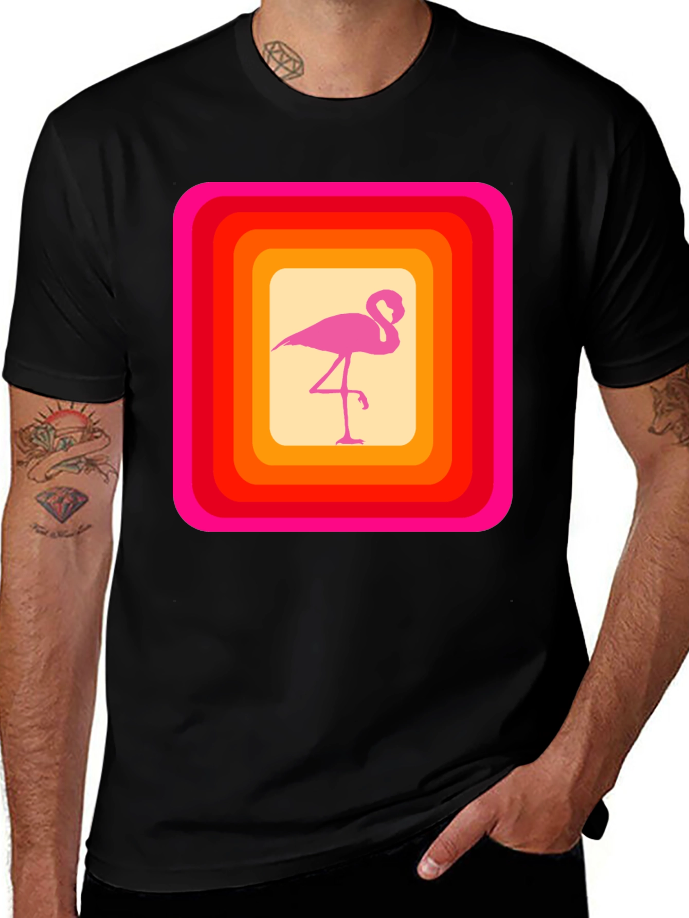 Variant 23 of Retro Flamingo Graphic T-Shirt
