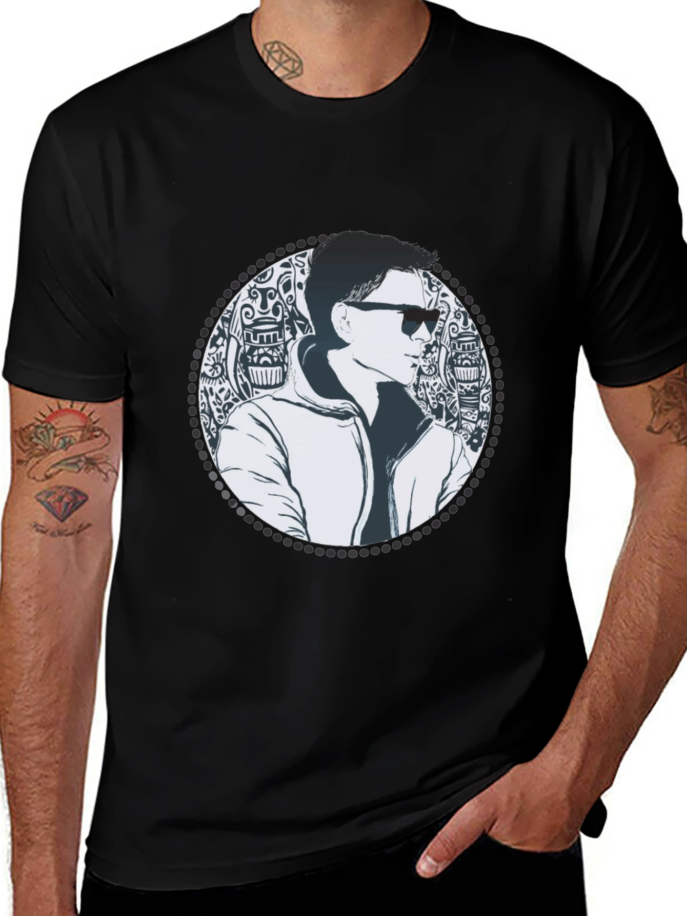 Variant 30 of Cool Graphic Tee - Retro Style Man Portrait T-Shirt