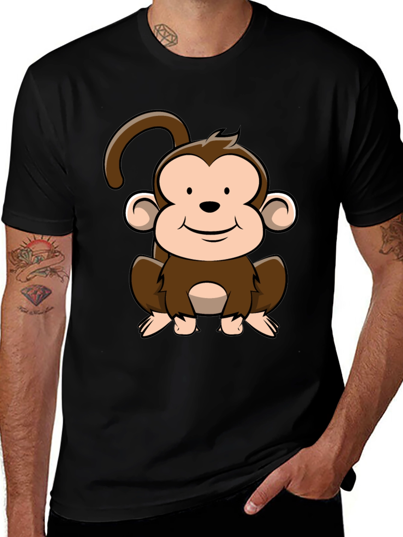 Variant 26 of Cute Cartoon Monkey Graphic T-Shirt