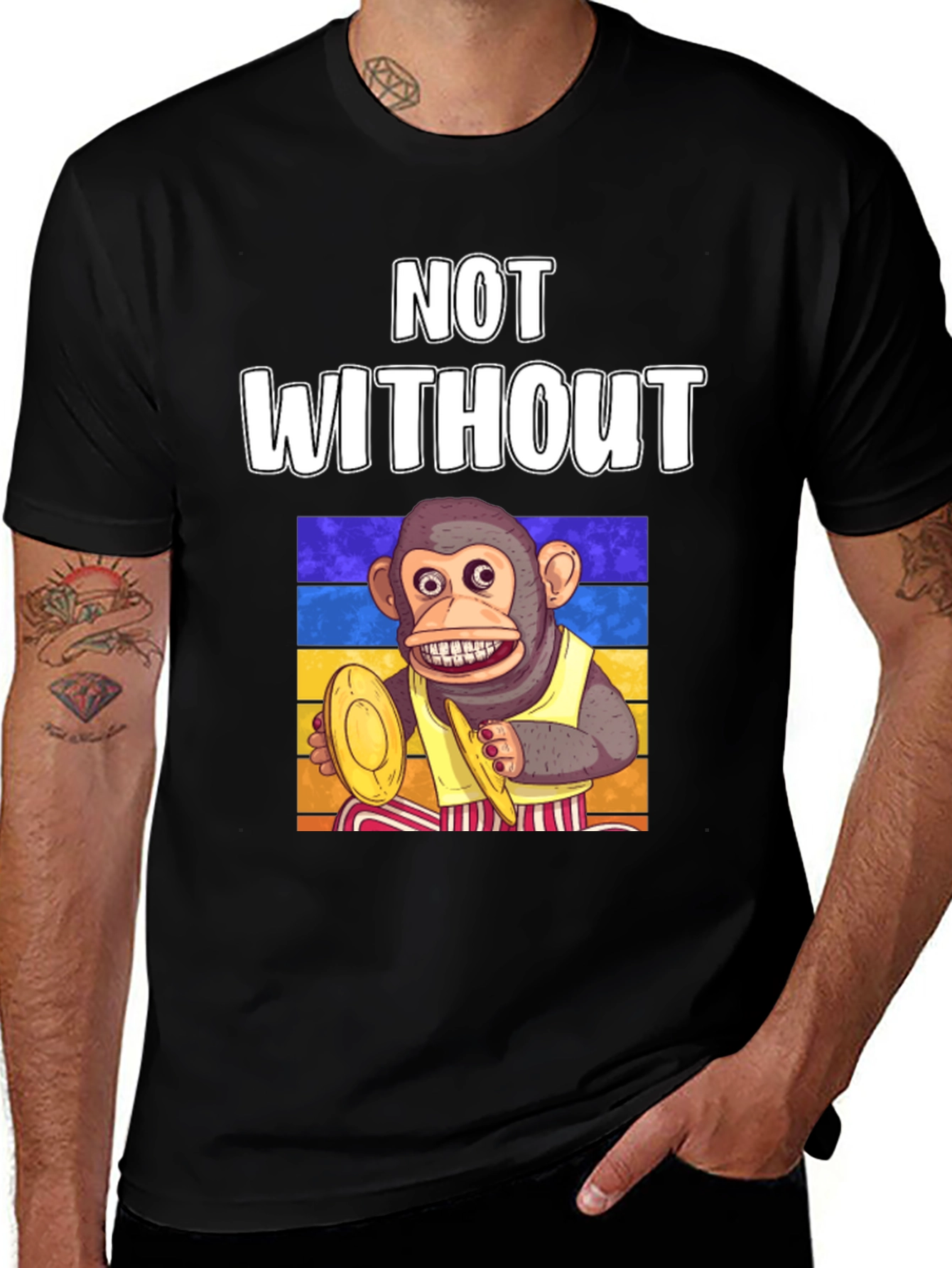 Variant 13 of Not Without My Monkey T-Shirt, Drumming Ape Tee