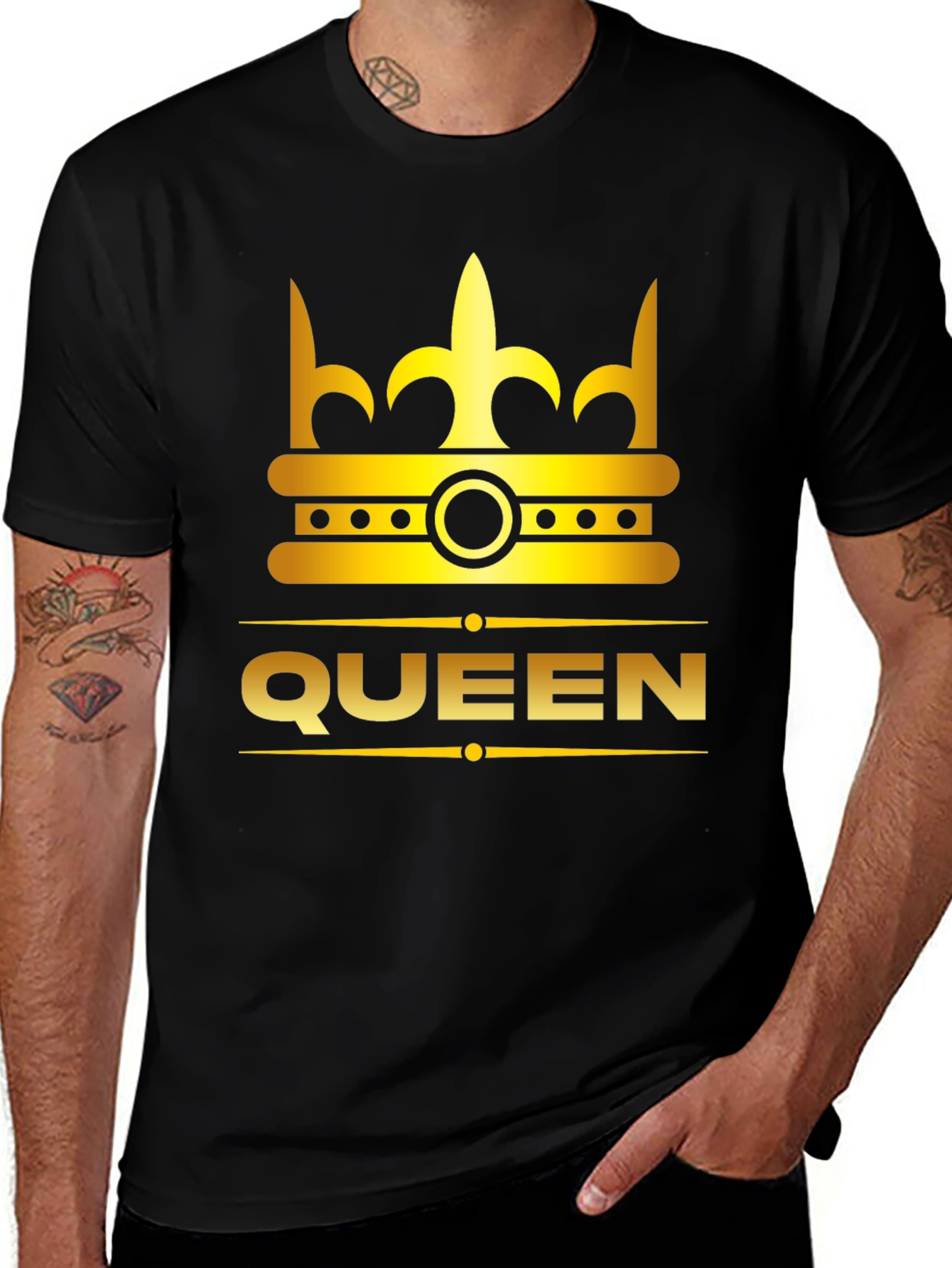 Queen Crown Graphic Tee - Stylish Unisex Black T-Shirt