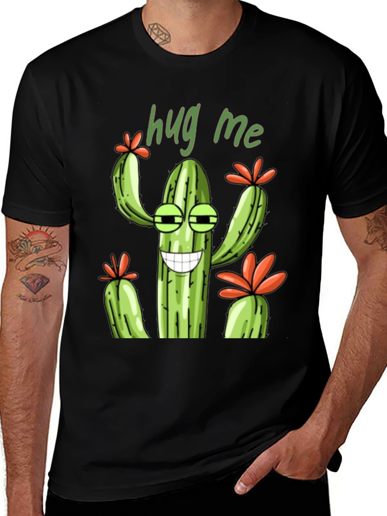 Hug Me Cactus Graphic T-Shirt - Unisex Tee