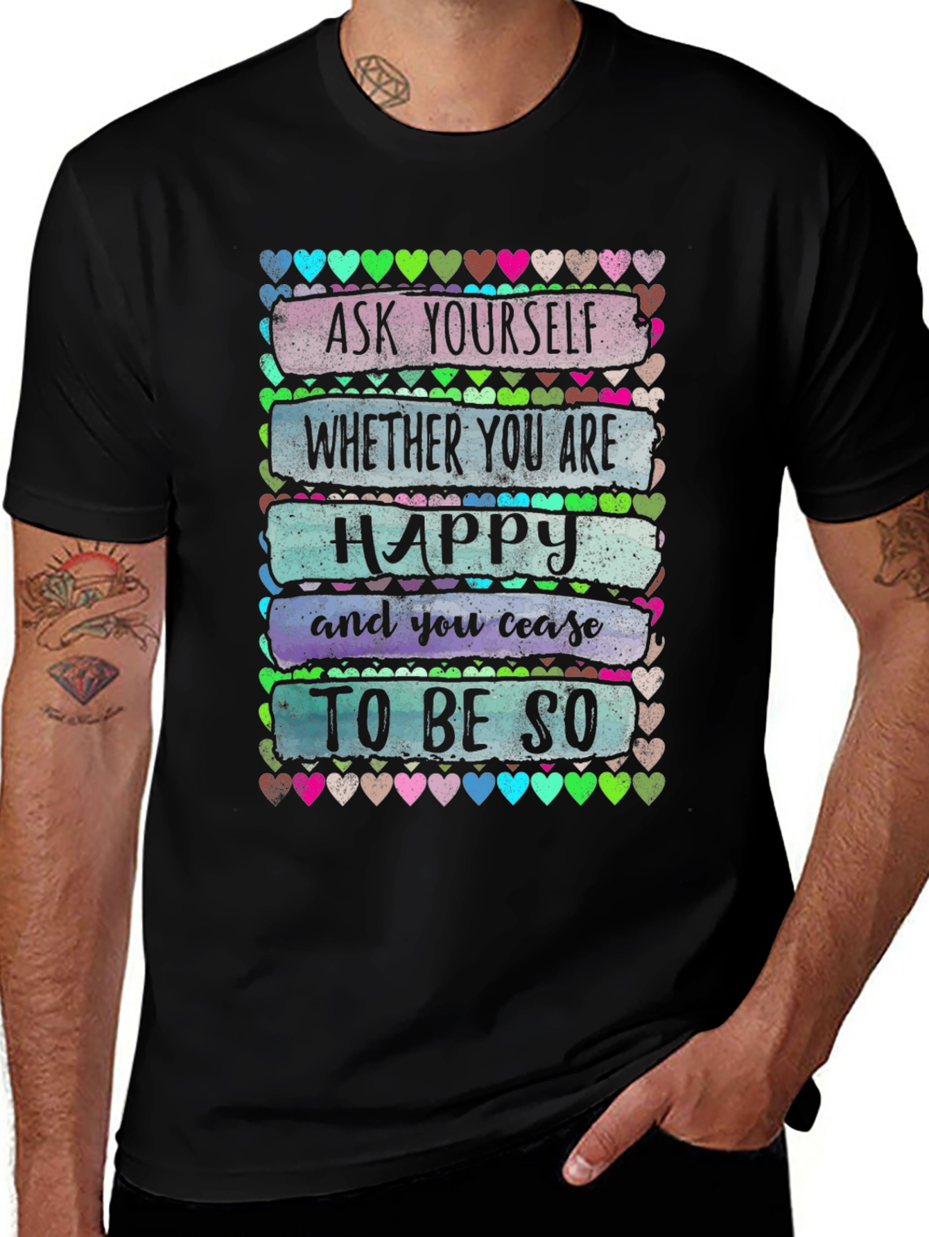 Variant 20 of Colorful 'Happy' Graphic T-Shirt