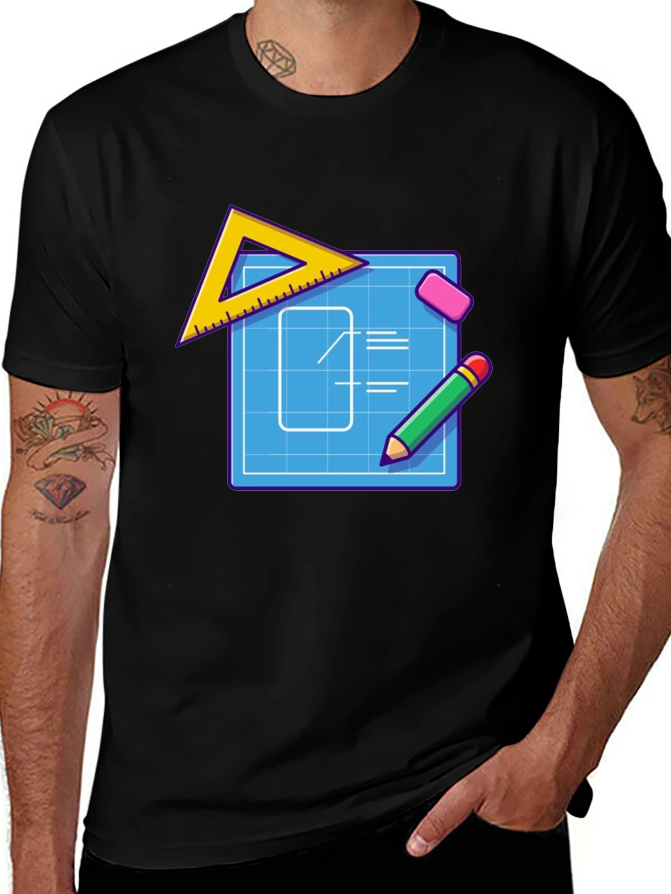 Variant 25 of Blueprint Graphic Tee - Architect T-Shirt