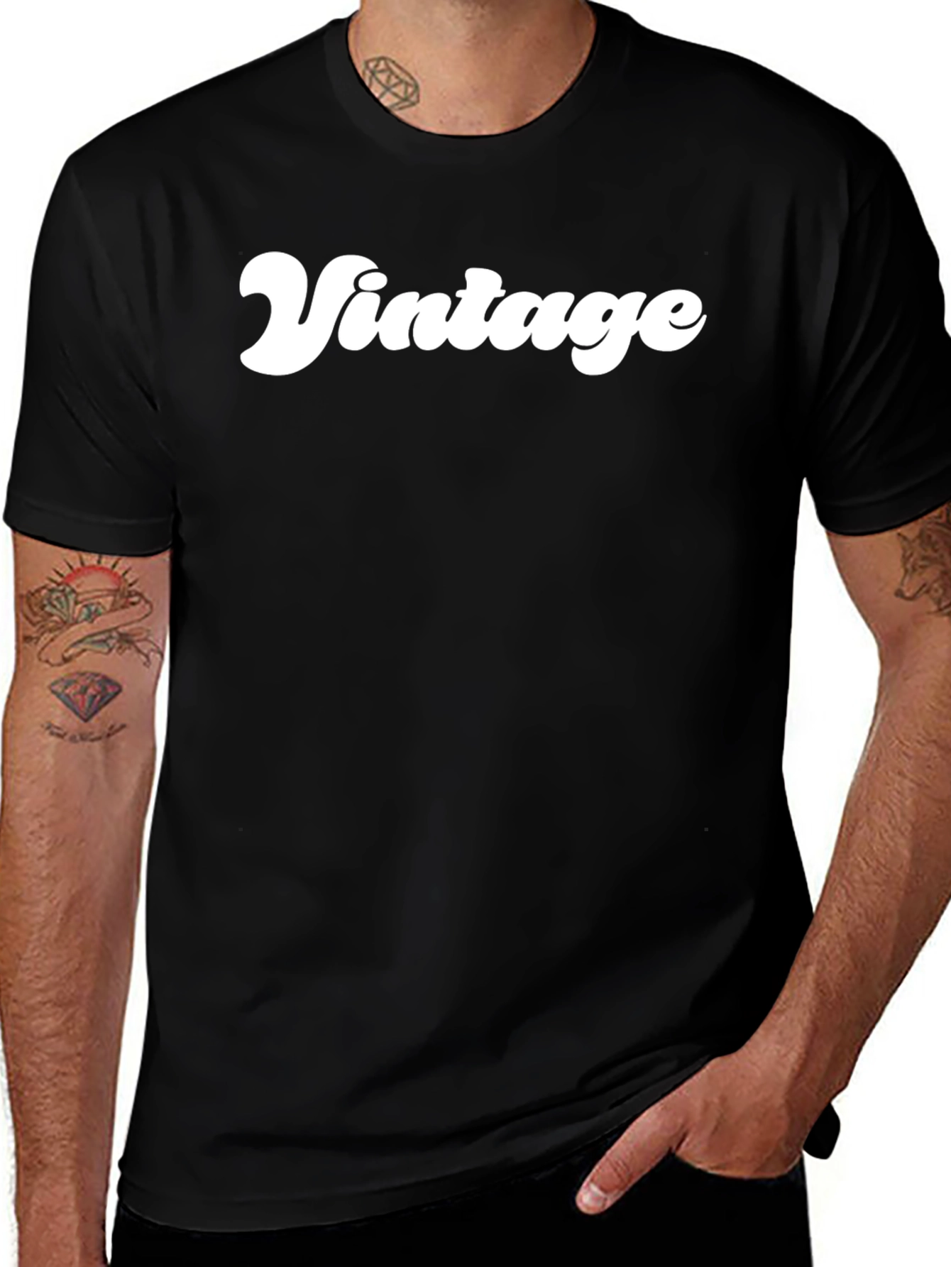 Variant 30 of Retro Vintage Style Graphic Tee - Black