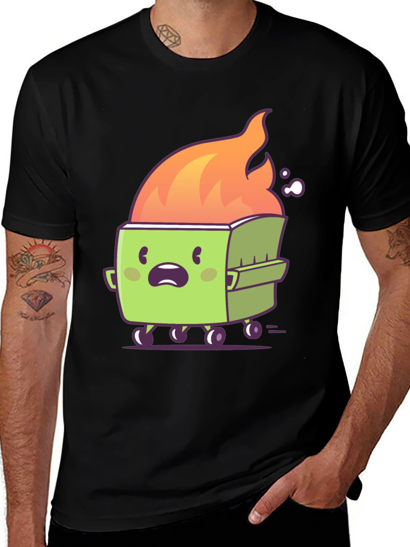 Variant 4 of Dumpster Fire T-Shirt - Cartoon Graphic Tee