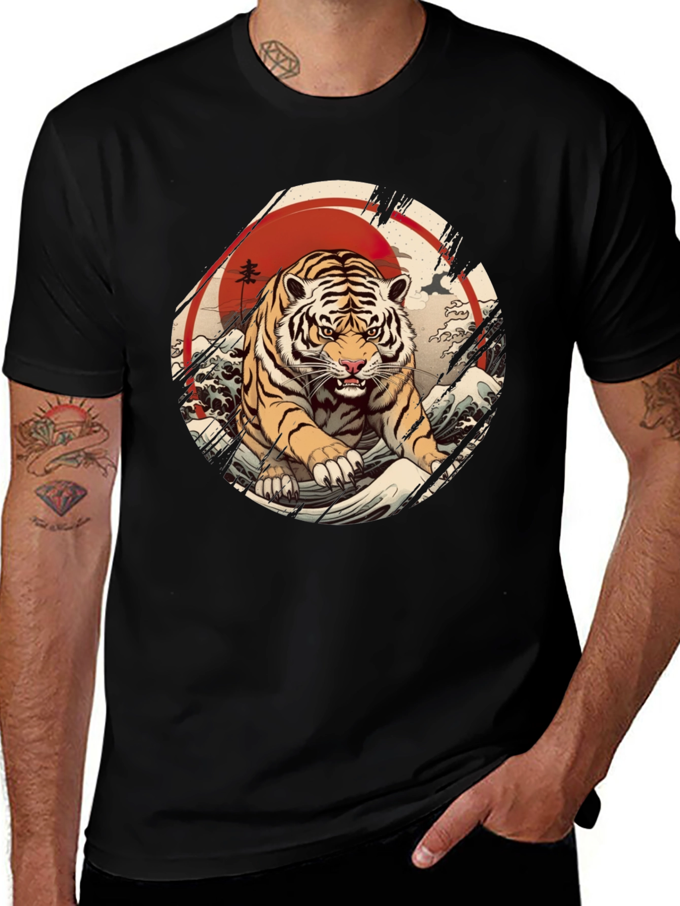 Variant 20 of Tiger Graphic Tee - Japanese Art T-Shirt