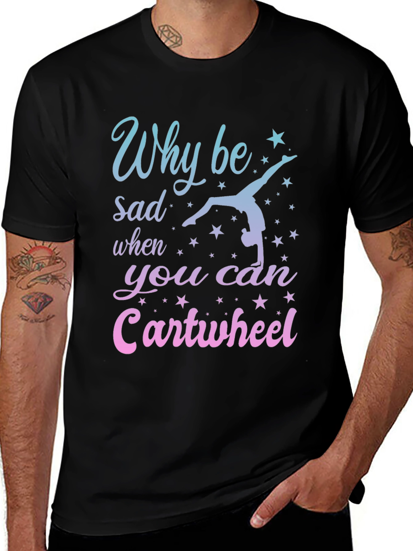 Variant 16 of Why Be Sad Cartwheel Gymnastics Graphic Tee