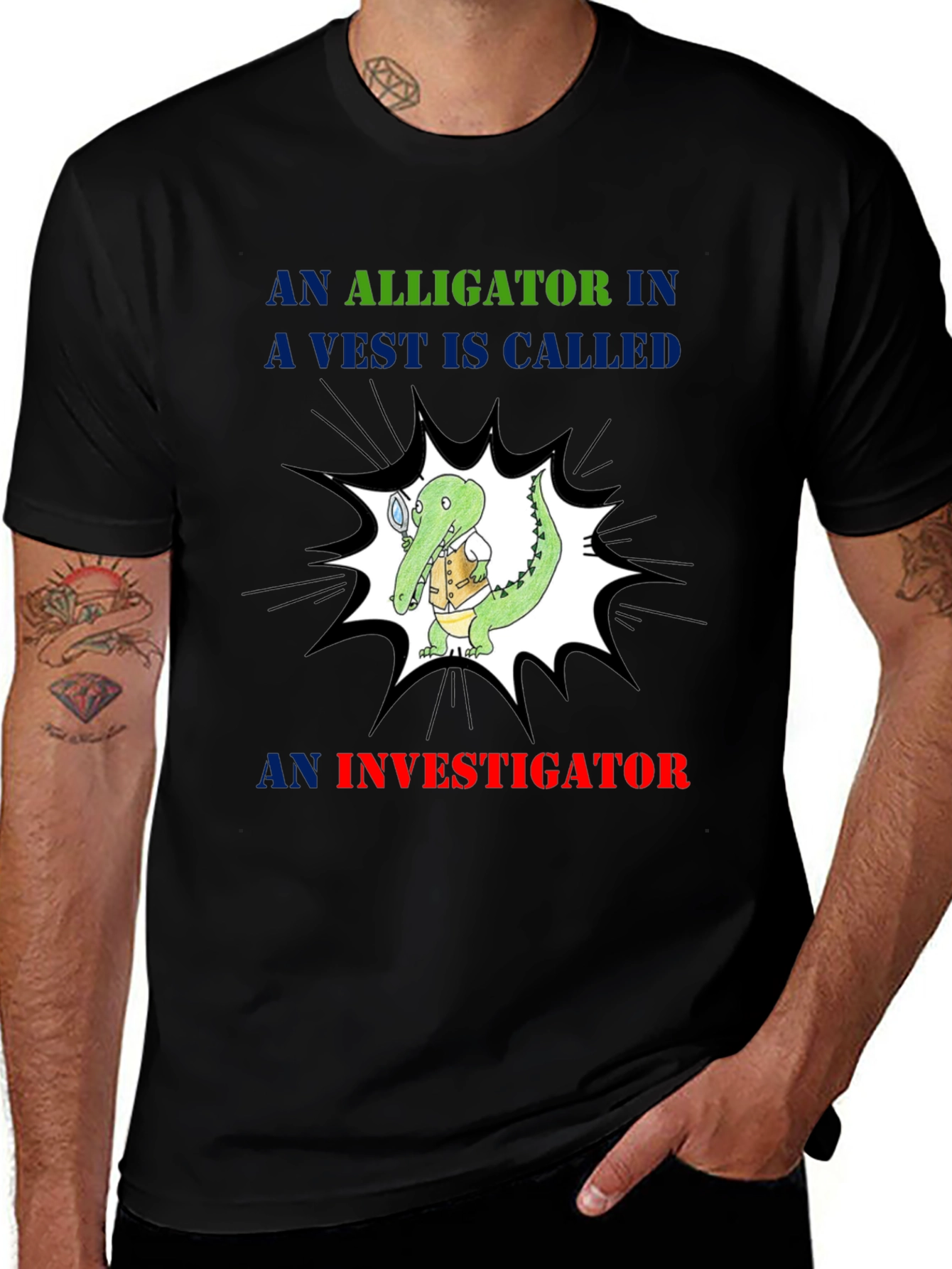 Variant 30 of Alligator Investigator T-Shirt - Funny Detective Tee