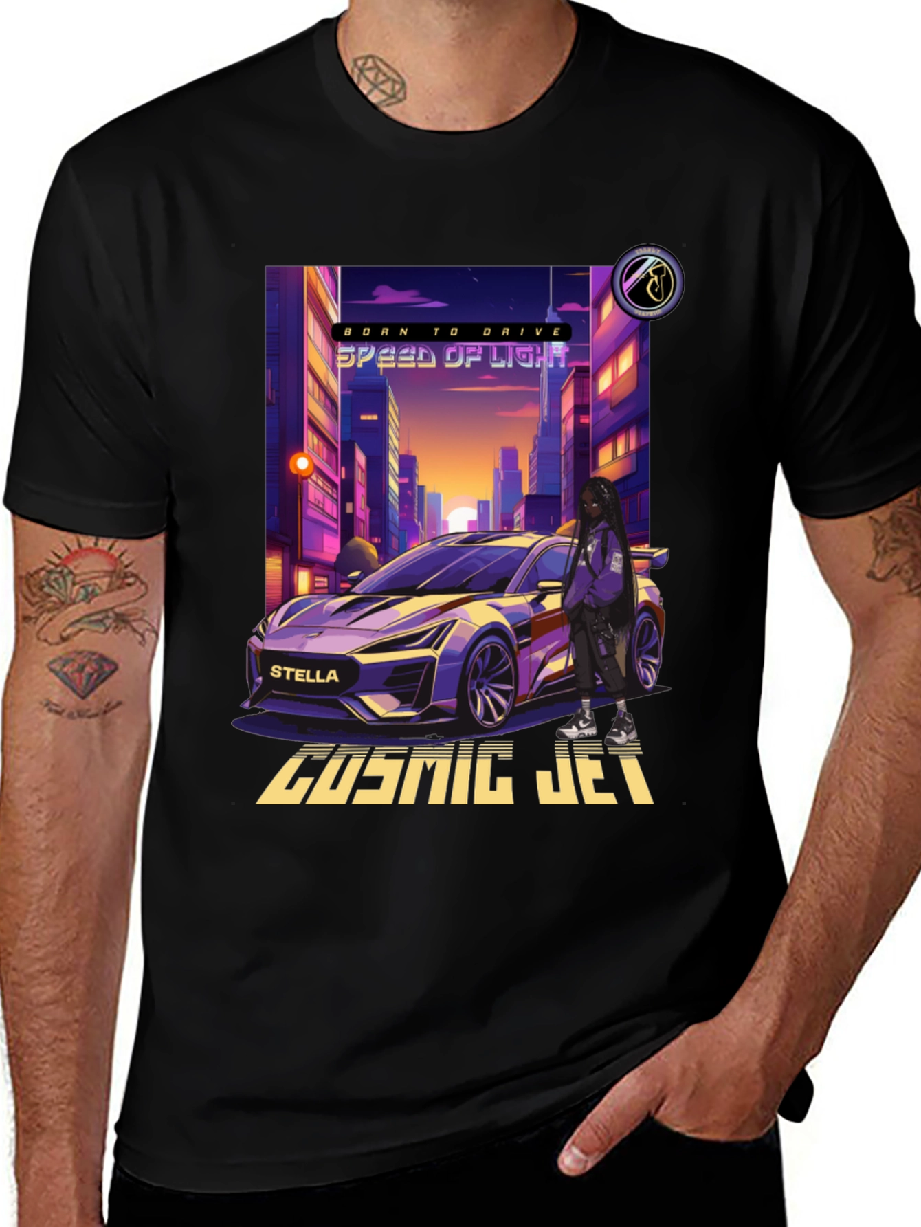 Cosmic Jet T-Shirt - Futuristic Car Design