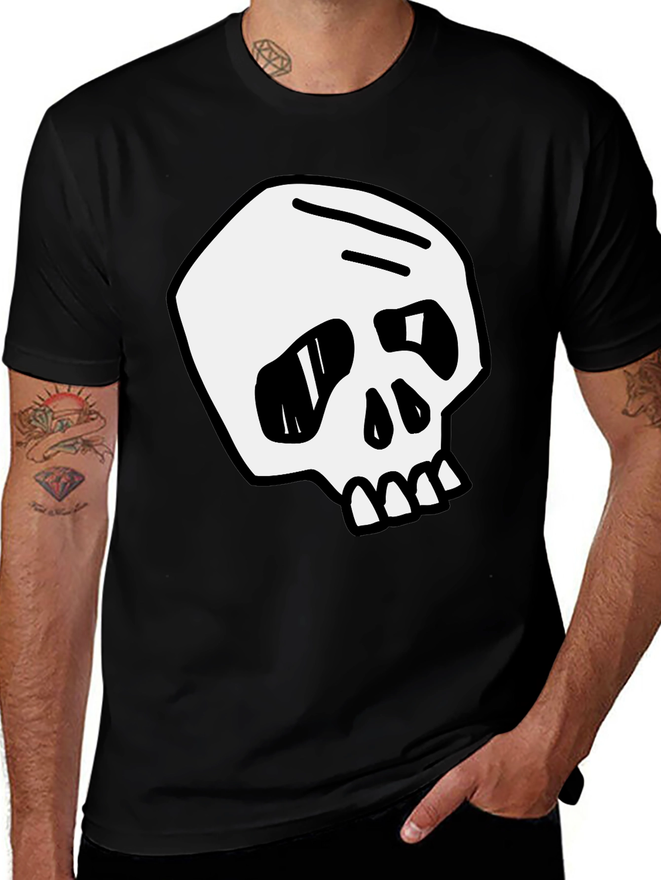 Variant 26 of Skull Graphic Black T-Shirt
