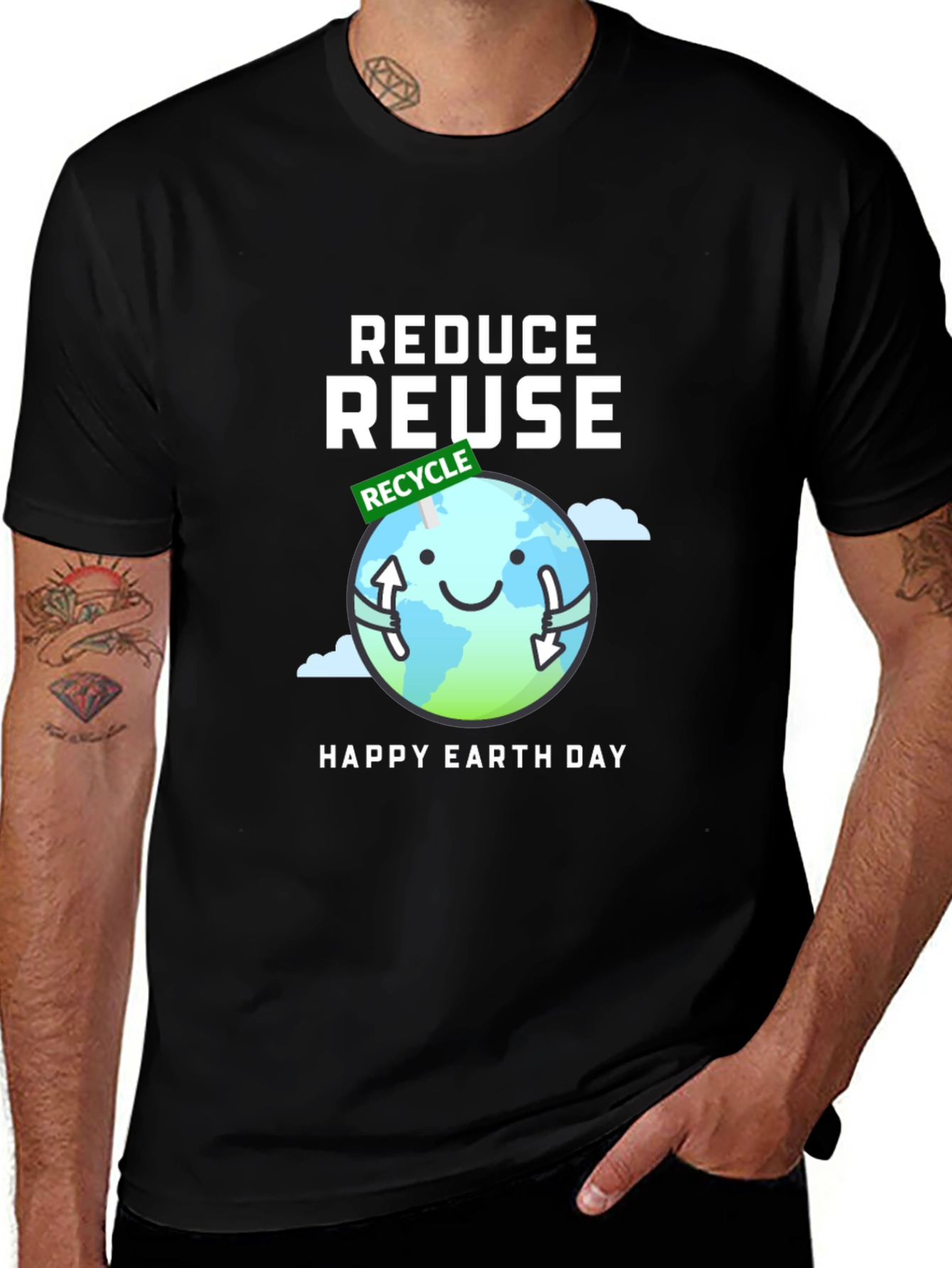 Eco-Friendly Reduce Reuse Earth Day T-Shirt
