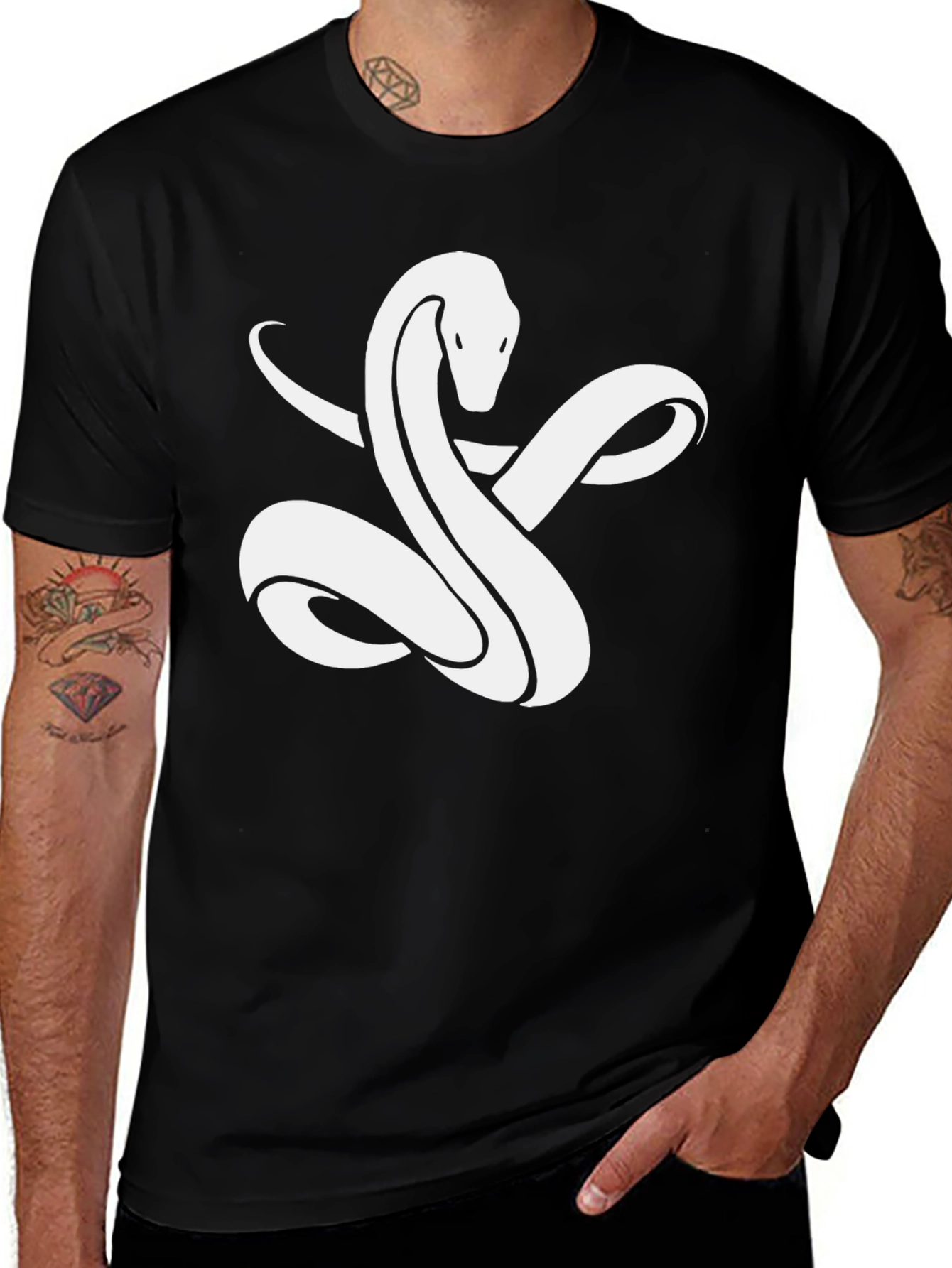 Variant 20 of Snake Graphic Black T-Shirt