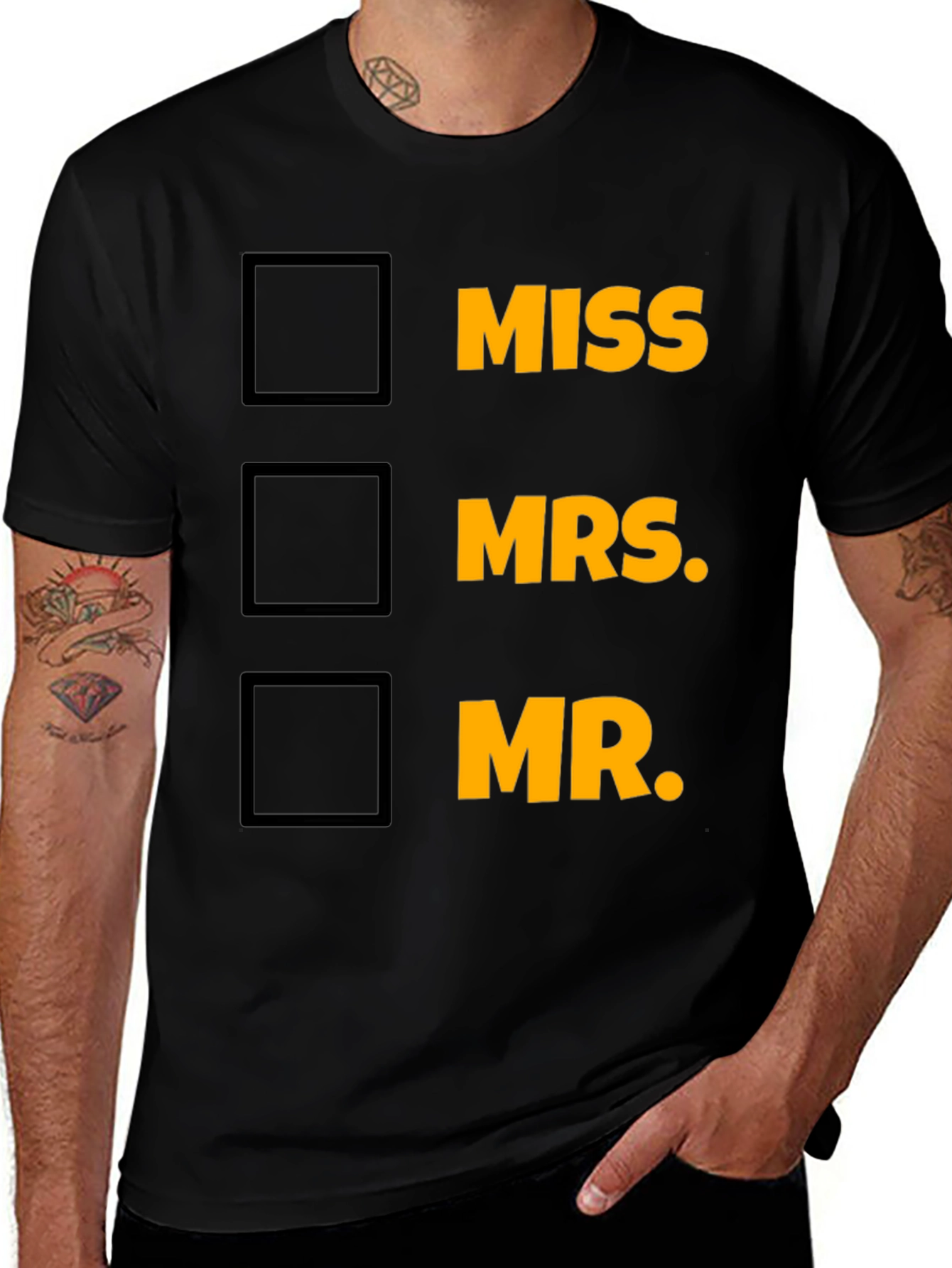 Variant 22 of Miss Mrs. Mr. T-Shirt Novelty Single Married Man
